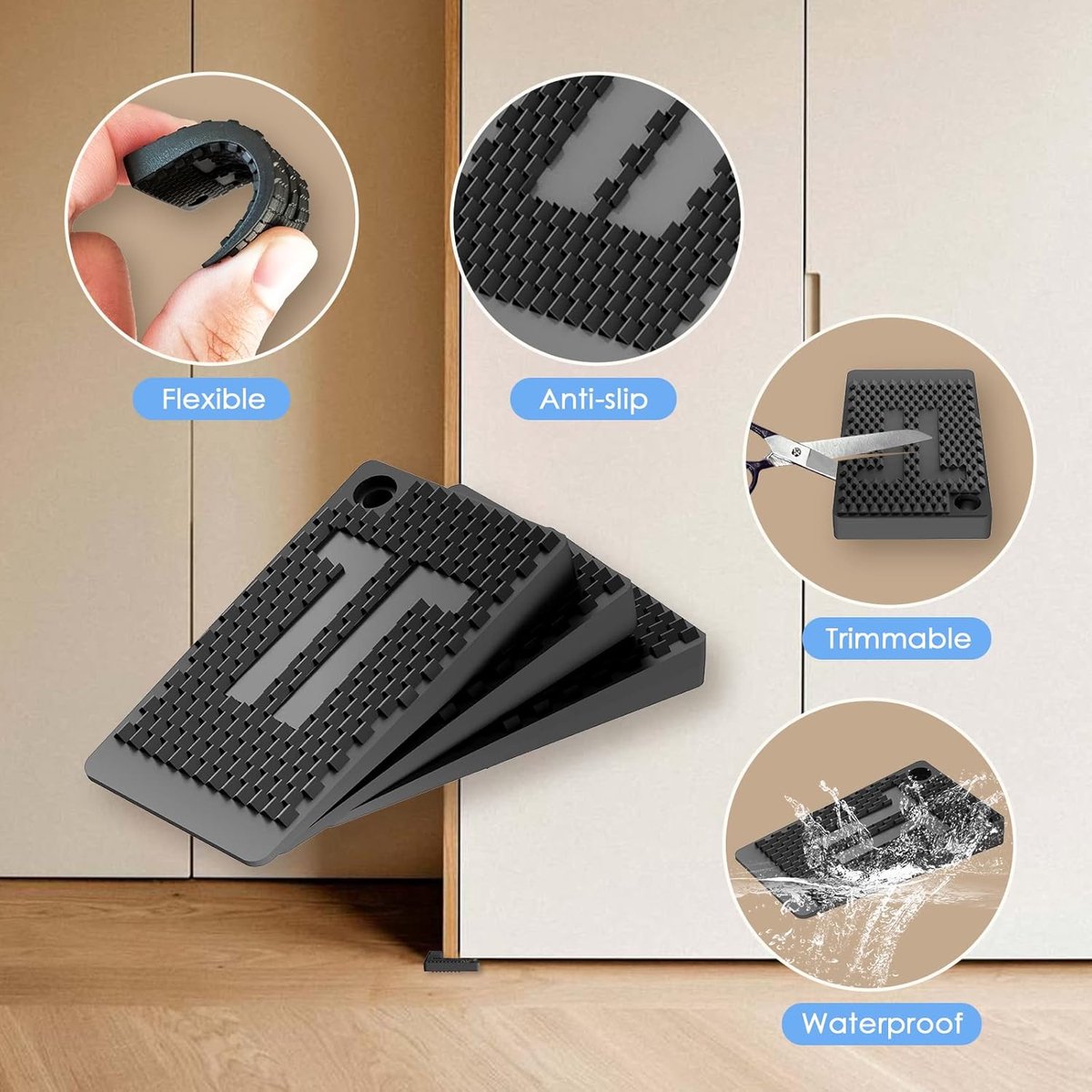 Furniture wedges - 35 pieces - Leveling wedges - Leveling pad Base leg - Furniture coaster - Furniture feet - Wedge set - Leveling wedge - Black - 5*3*0.5 cm - Plastic - Image 4