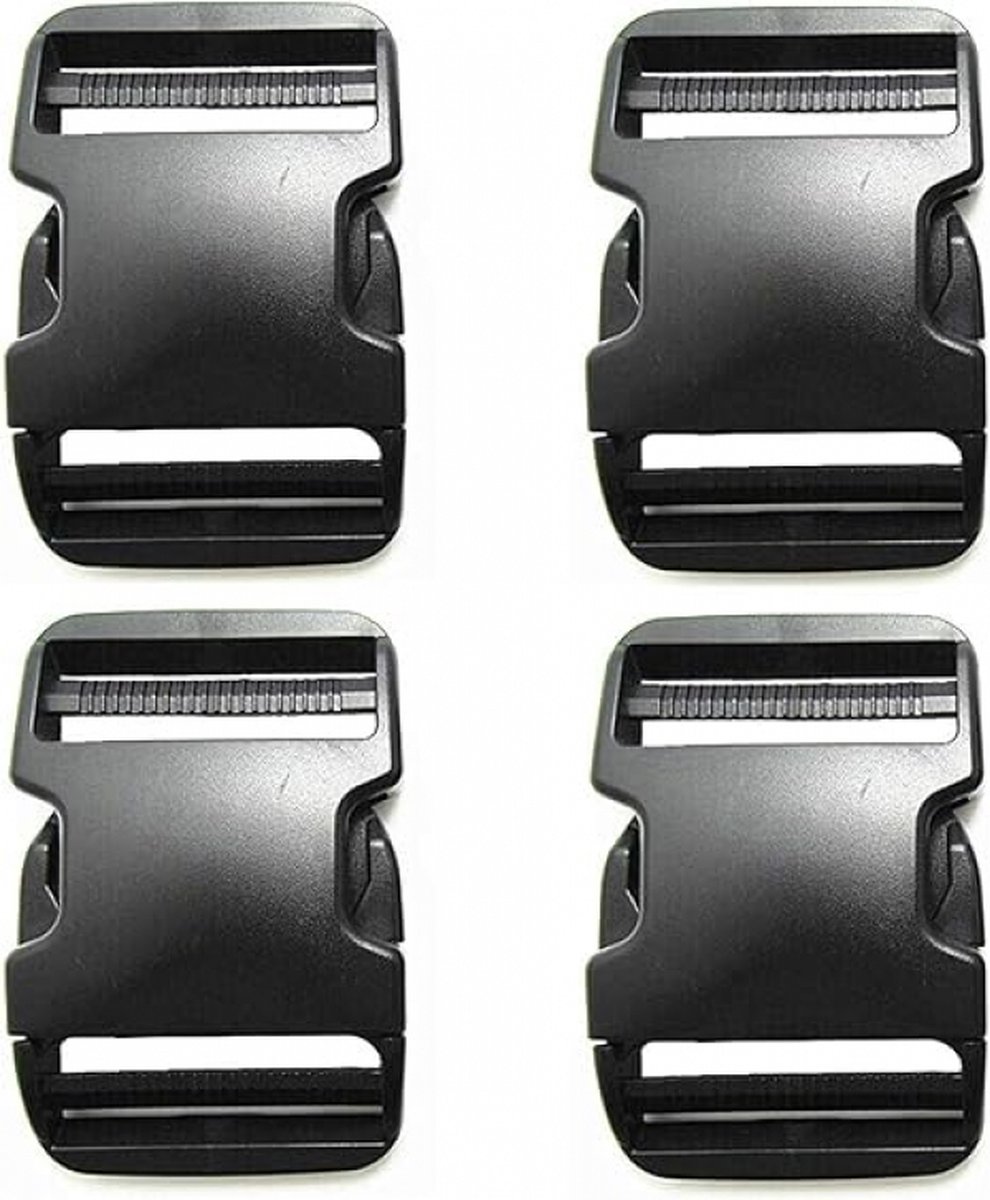 Buckles and closures - 20mm snap buckle - Black plastic - 4 pieces - Image 1
