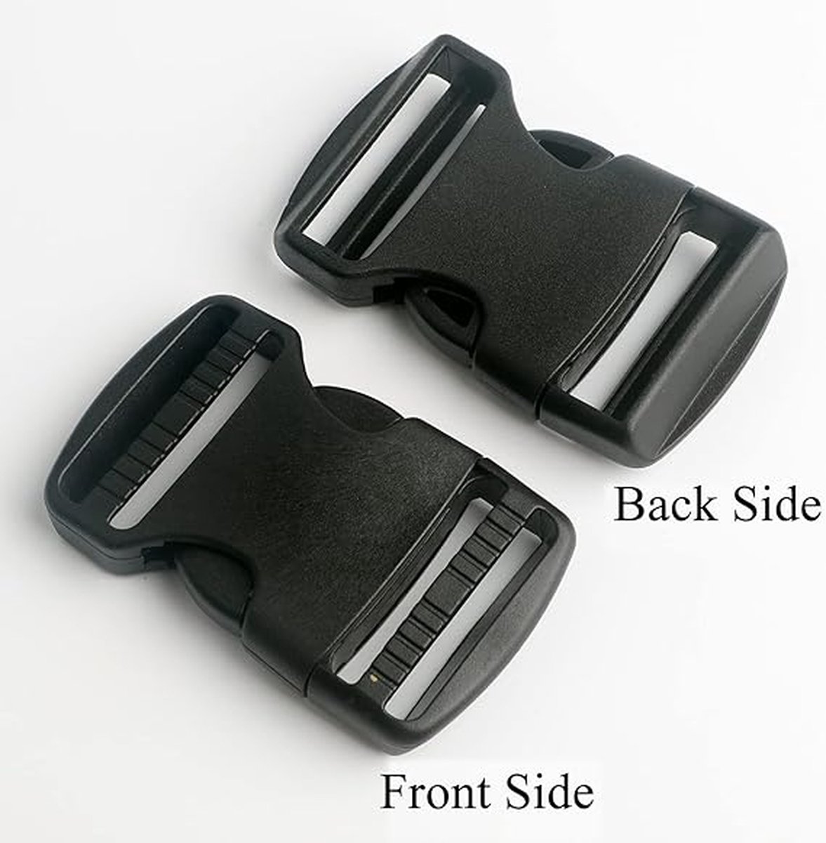 Buckles and closures - 20mm snap buckle - Black plastic - 4 pieces - Image 2