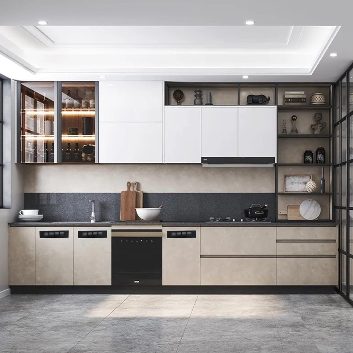 Air Grilles - 2 Pieces - Skirting Board Ventilation Grille - Aluminum Alloy - With Screws - Ventilation Covers - Heat Dissipation - Ventilation Holes - Ventilation Hood - Suitable for Kitchen, Bathroom, Wardrobe, Cabinet, Shoe Cabinet - 150*50mm - Black - Image 3
