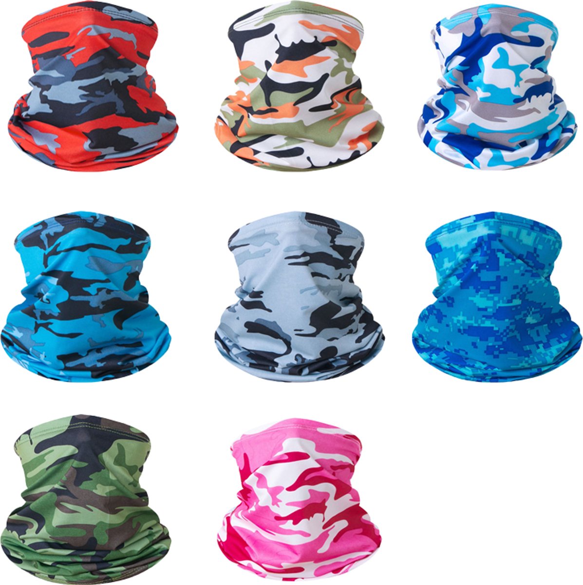 Pieces Neck Scarf - Face Shield - Thin Material for Sports - Multifunctional Neck Warmer - Polyester - Cycling Bike Running Scarf - Unisex - Size One Size - Image 1