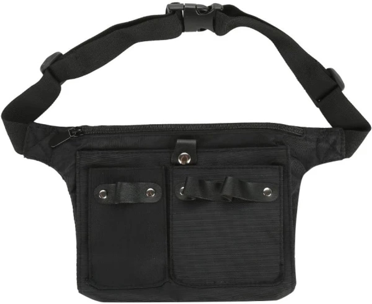 Hairdresser's Bag - Hairdresser's Belt Bag - Hairdresser's Scissor Bag - Canvas - 34*18 cm - For combs, clips - Black - Image 1
