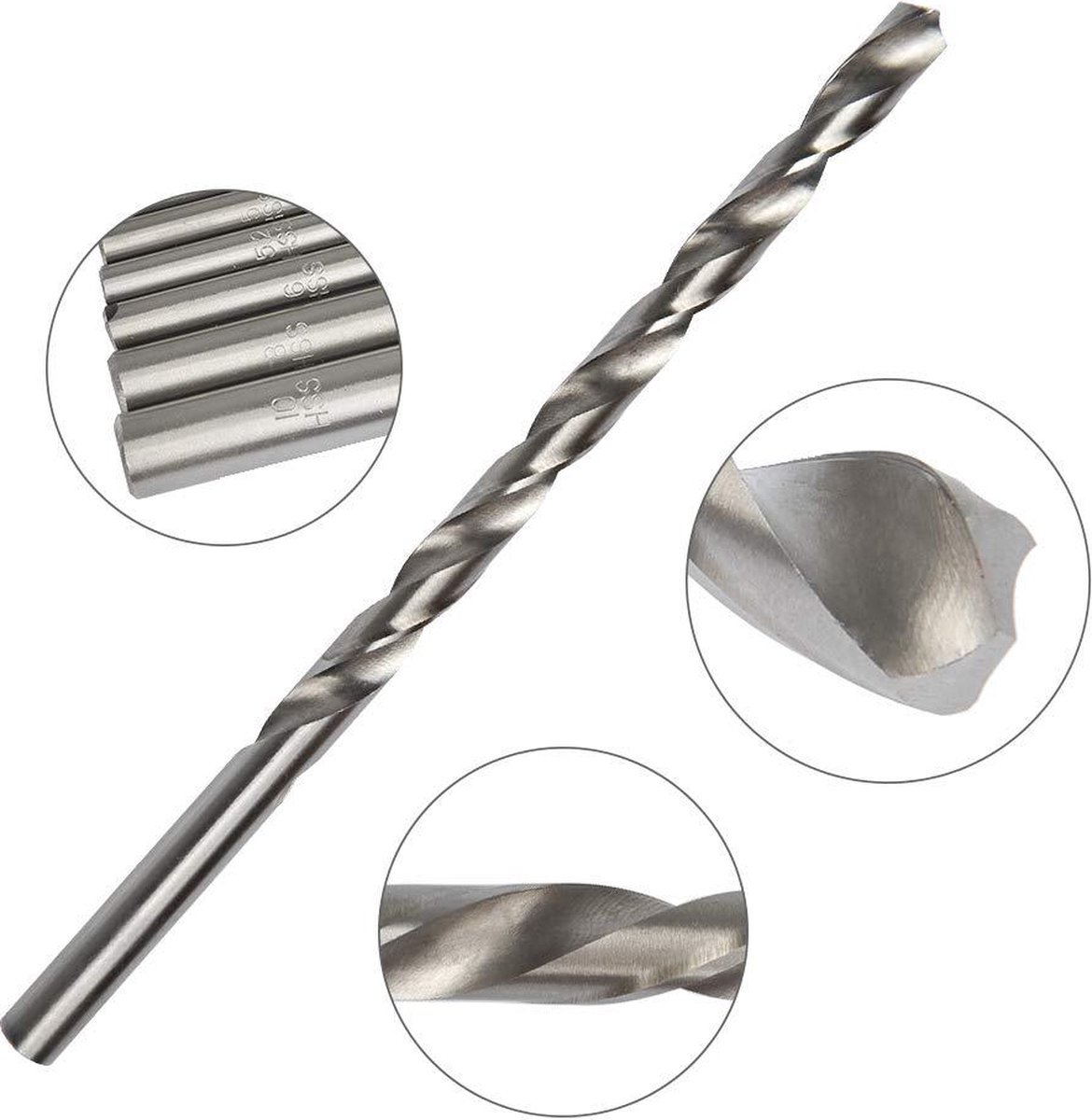 8 pieces twist drills HSS long wood twist drill set - diameters 4 mm 42 mm 45 mm 5 mm 52 mm 6 mm 8 mm 10 mm - Image 6