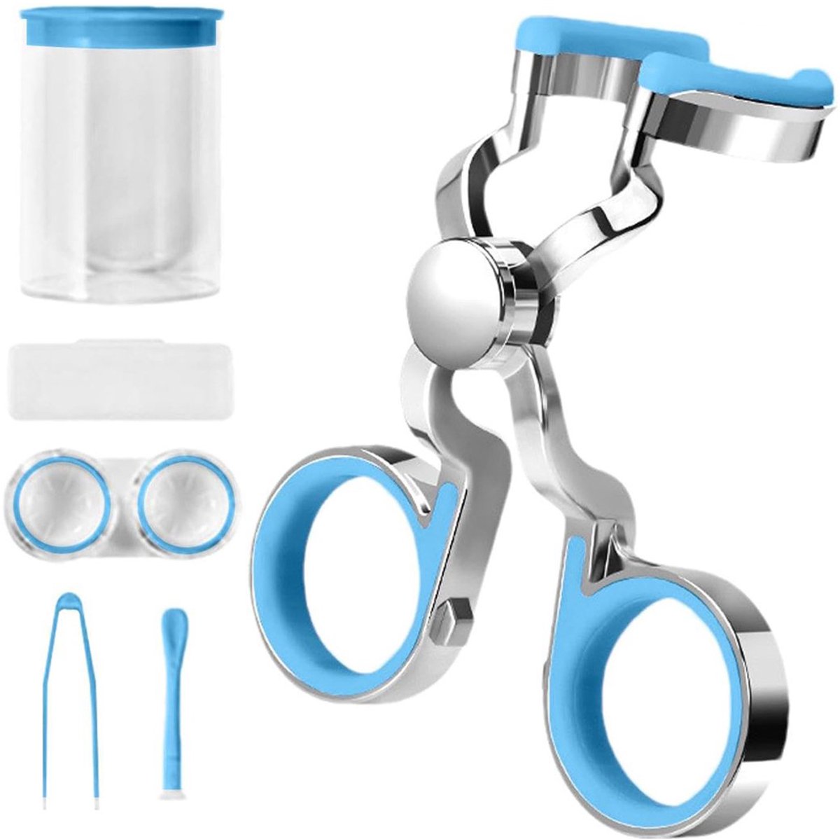 Contact Lens Wearing Aids - Eyelid Wear Aid - Lens Suction Cup - Contact Lens Holder - Contact Lens Eyelid Tensioner - Lens Suction Cup - Contact Lens Holder - Silicone Soft - Blue - Image 1