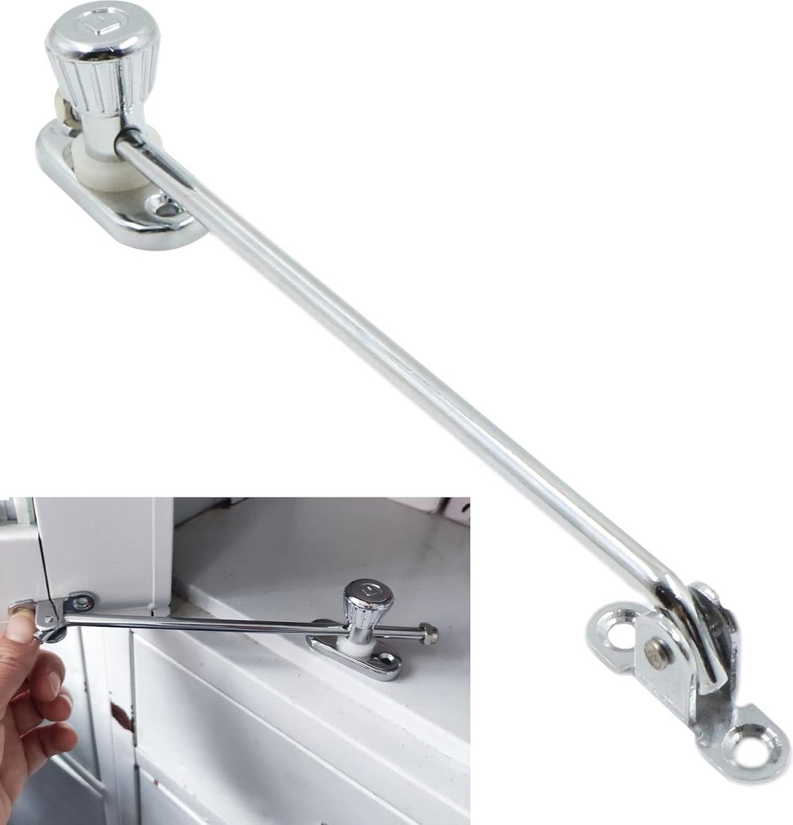 Door stopper - Door retainer - Wind hook - Door hold open - Adjustable - zinc alloy & steel - cabinet door - Tilt position reducer - Door retainer - Door hold open - Maximum angle 135° - screw fixed - Image 1