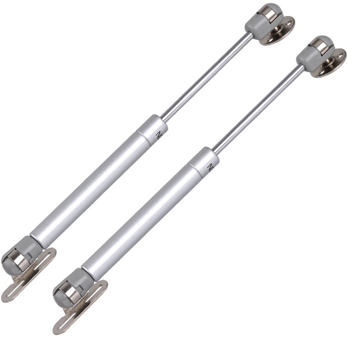 2 pieces - Gas Spring - Softclose Door Fitting - 120N - Zinc Alloy - Silver - Telescopic Cabinet Door Gas Spring - Hydraulic Support - Door Lift Damper for Cabinet Door or Flap - Image 1