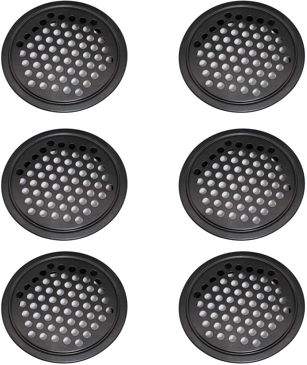pieces - air grilles - ventilation grille cover - ventilation grille - ventilation holes - 53mm - black - round - stainless steel - for kitchen, bathroom, wardrobe, cupboard - Image 1
