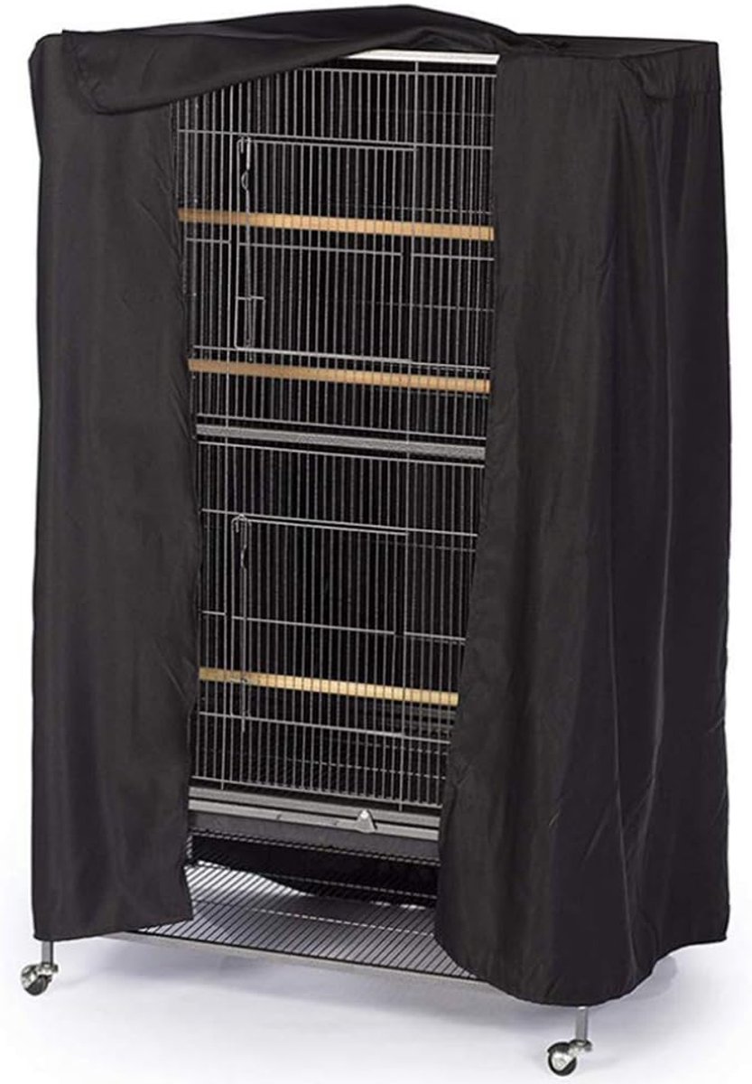 Parrot Cage Cover - Birdcage Cover and Dustproof Covers - Good Night Cover for Parrots - 210D Oxford Cloth - 104*69*122cm - Universal - Blackout - Waterproof - Black - Image 1