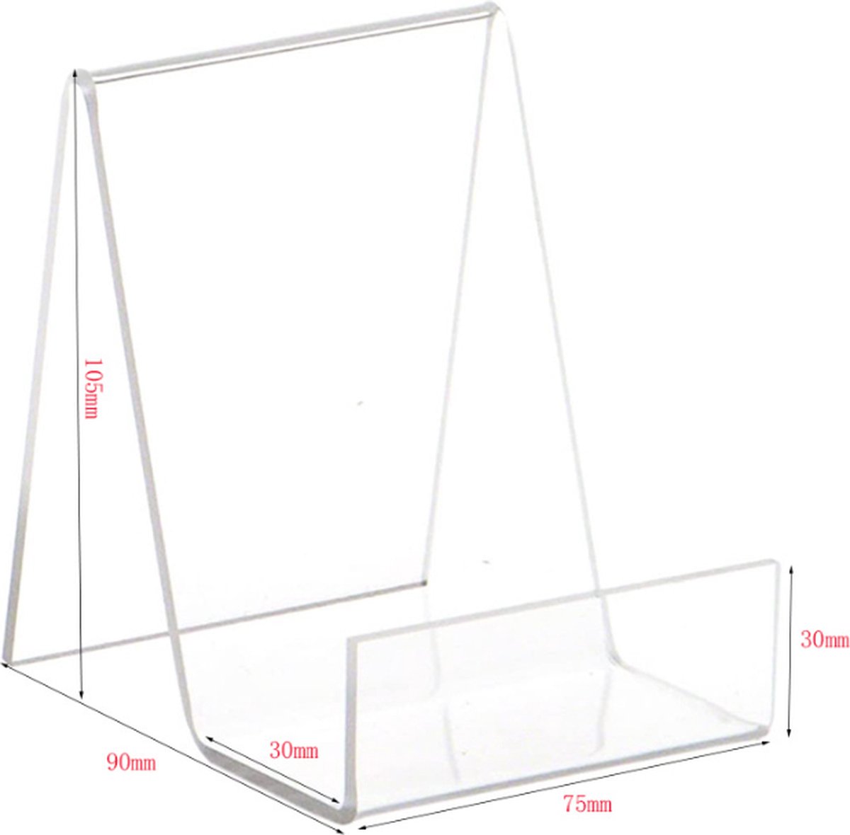 Bookend - Transparent - Bookends - Book Holder - Book Stand - Acrylic - 75*90*105mm - Image 5