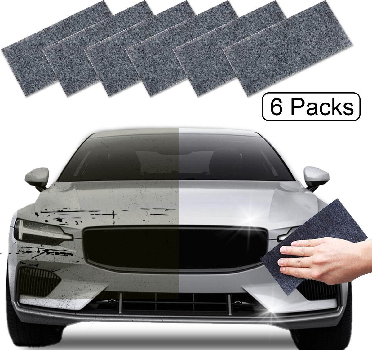 6 Pieces - Car Paint Scratch Remover Scratch Repair Cloth - Nano Scratch Cloth Clean Tool Repair Polishing Cloth - For Cars - Image 1
