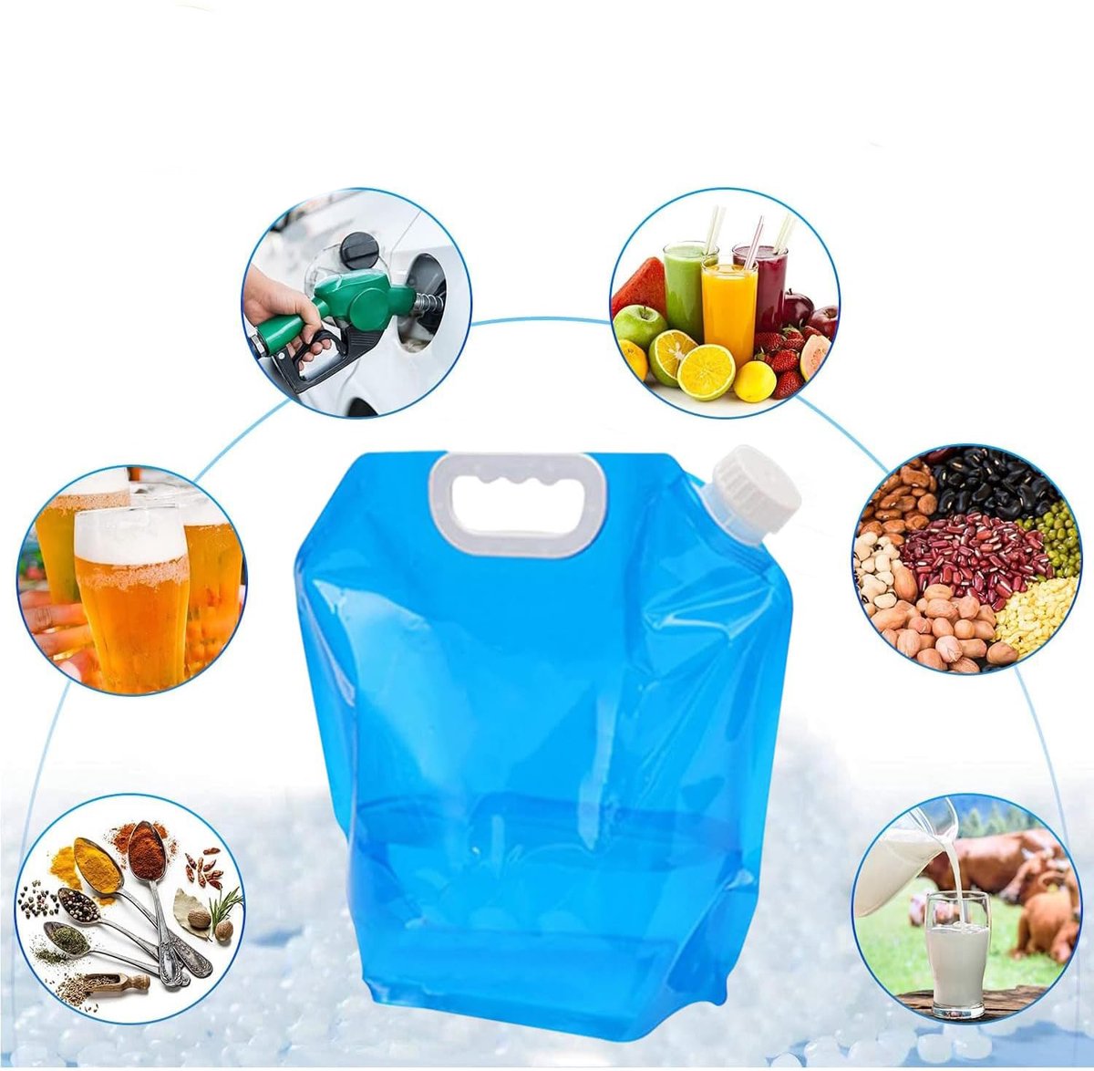 Emergency kit - 2 pieces Foldable water jerry can 5 and 10 liters - 2 pieces Emergency blanket 160x210cm - combination - survival blanket - thermal - Survival Kit - water reservoir for emergency - for outdoor, hiking, camping - Image 4