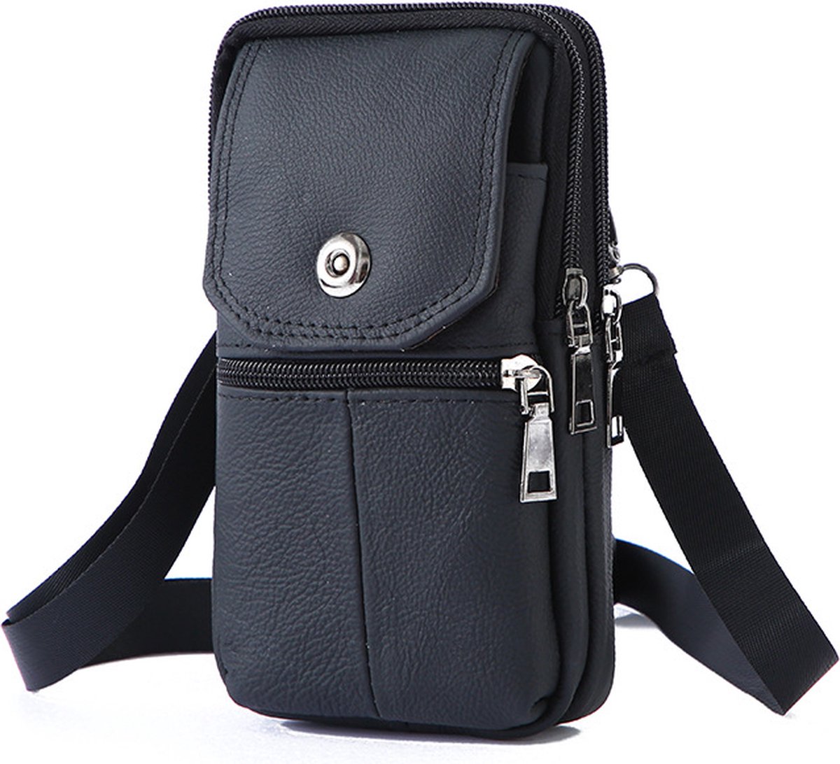 Belt Bag - with Shoulder Strap - Standing Belt Bag - Leather - Men - Belt Bag - Neck Bag - Belt Pouch - Men's Phone Bag - Men's Shoulder Bag - Gift - 19*10*4cm - Shoulder Bag - Wallet - Cell Phone Pouch - Bag - Image 1