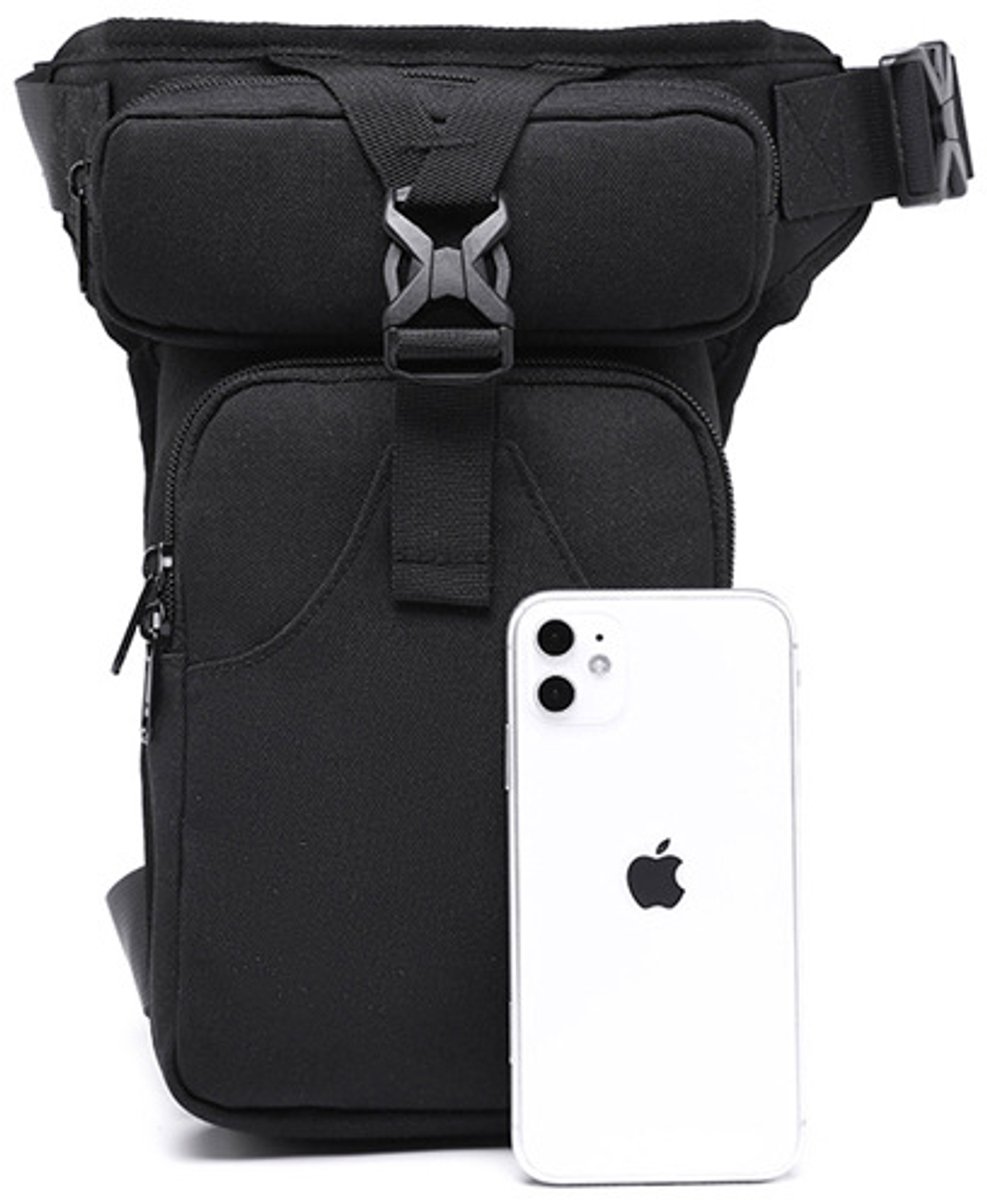 Waist Bag - Leg Bag - Motorcycle Waist Bag - Motorcycle Bag - Tactical Leg Bag - Tool Bag - Unisex - Black - Large Capacity - 16*5*29 cm - 4 Compartments - Polyester - Image 5