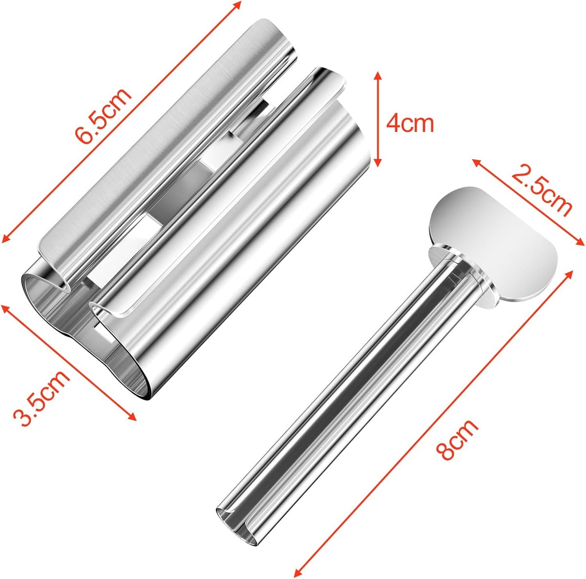 Stainless steel tube squeezer - Tube squeezer for toothpaste and cosmetics - 2 pieces - Image 8