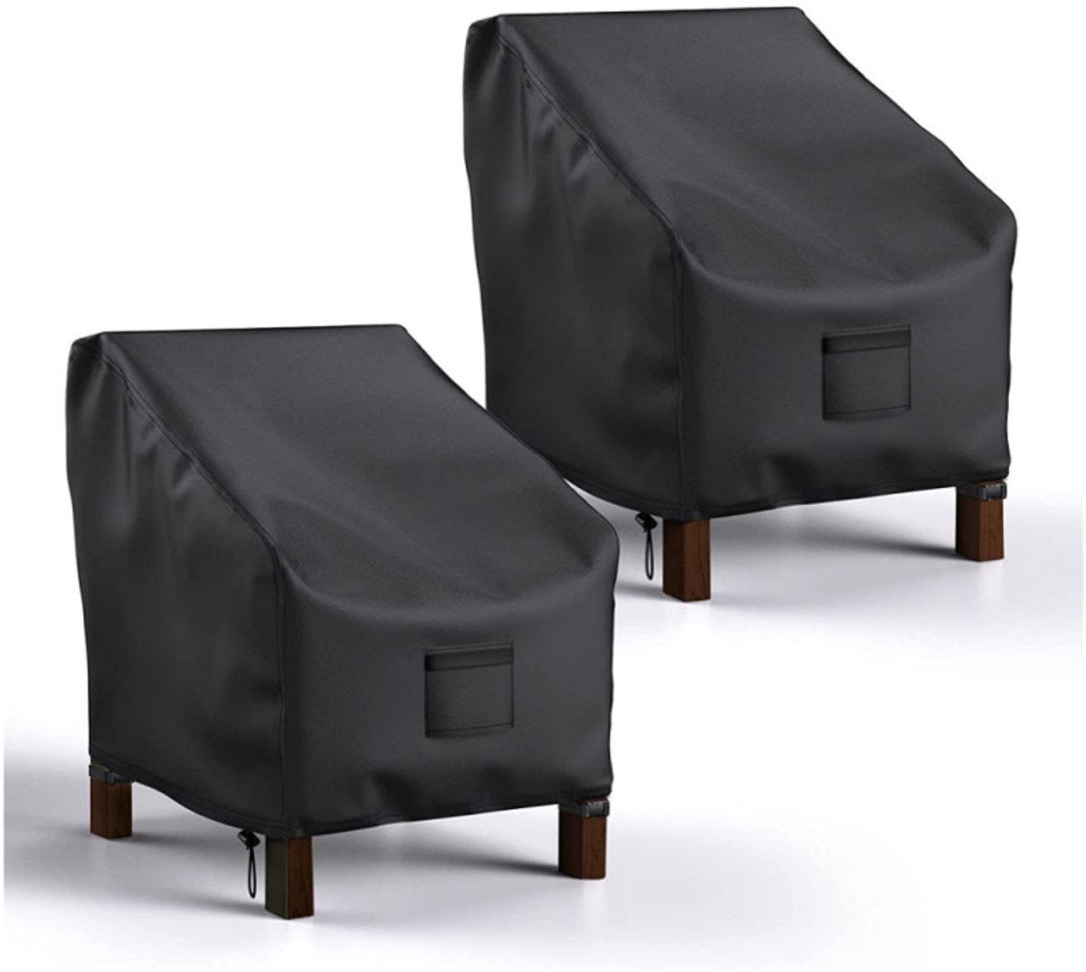 Waterproof Chair Cover - Set of 2 - Garden Chair Cover - Protective Cover for Garden Furniture - Garden Furniture Cover - Garden Chair Cover - 96 x 79 x 74 cm - For Outdoor Use in the Garden, Balcony or Terrace - Black - 210D Oxford Cloth - Waterproof - D - Image 1