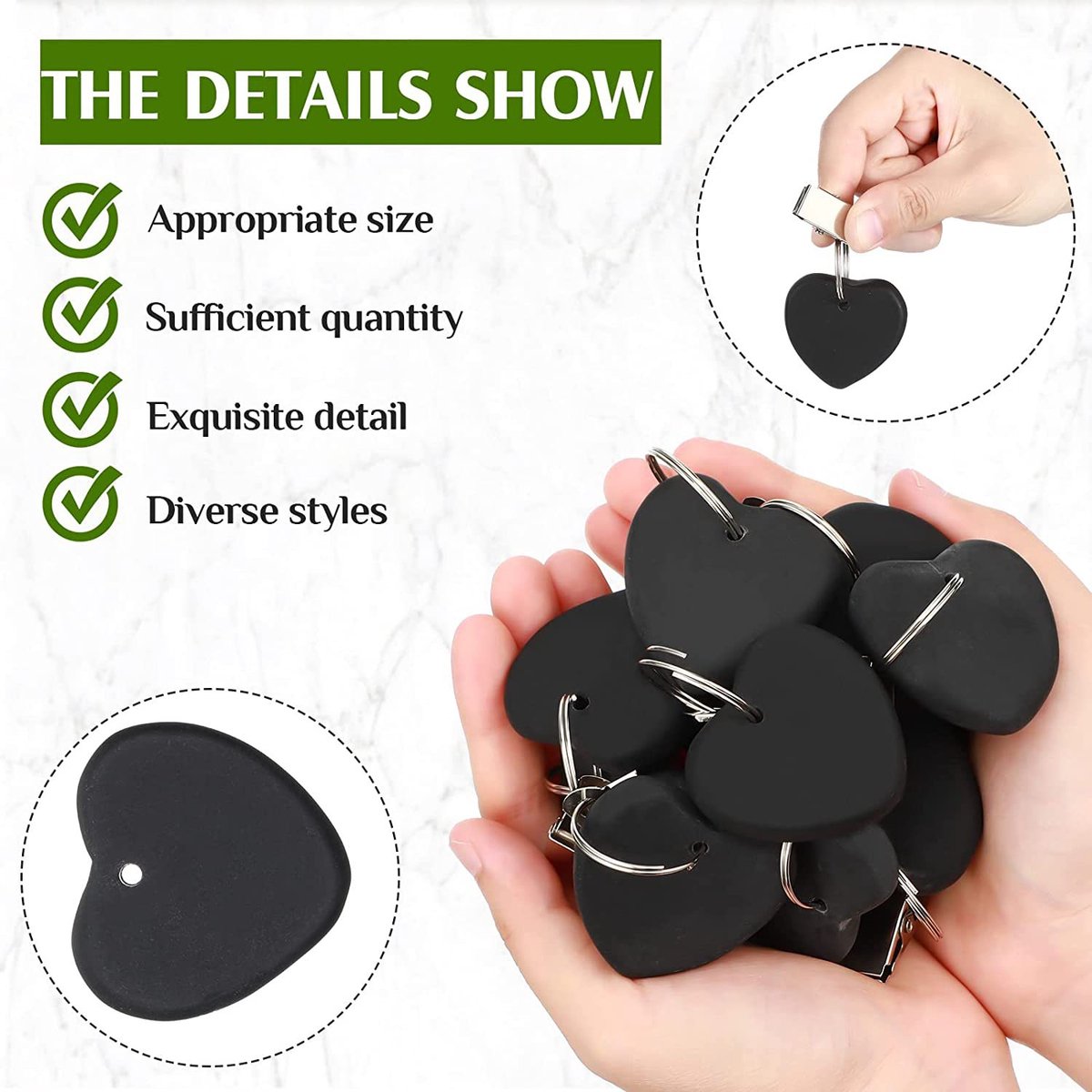 Table Weights - 6 pieces - Heavy Tablecloth Weights - Marble - Tablecloth Weights - Black - Image 2