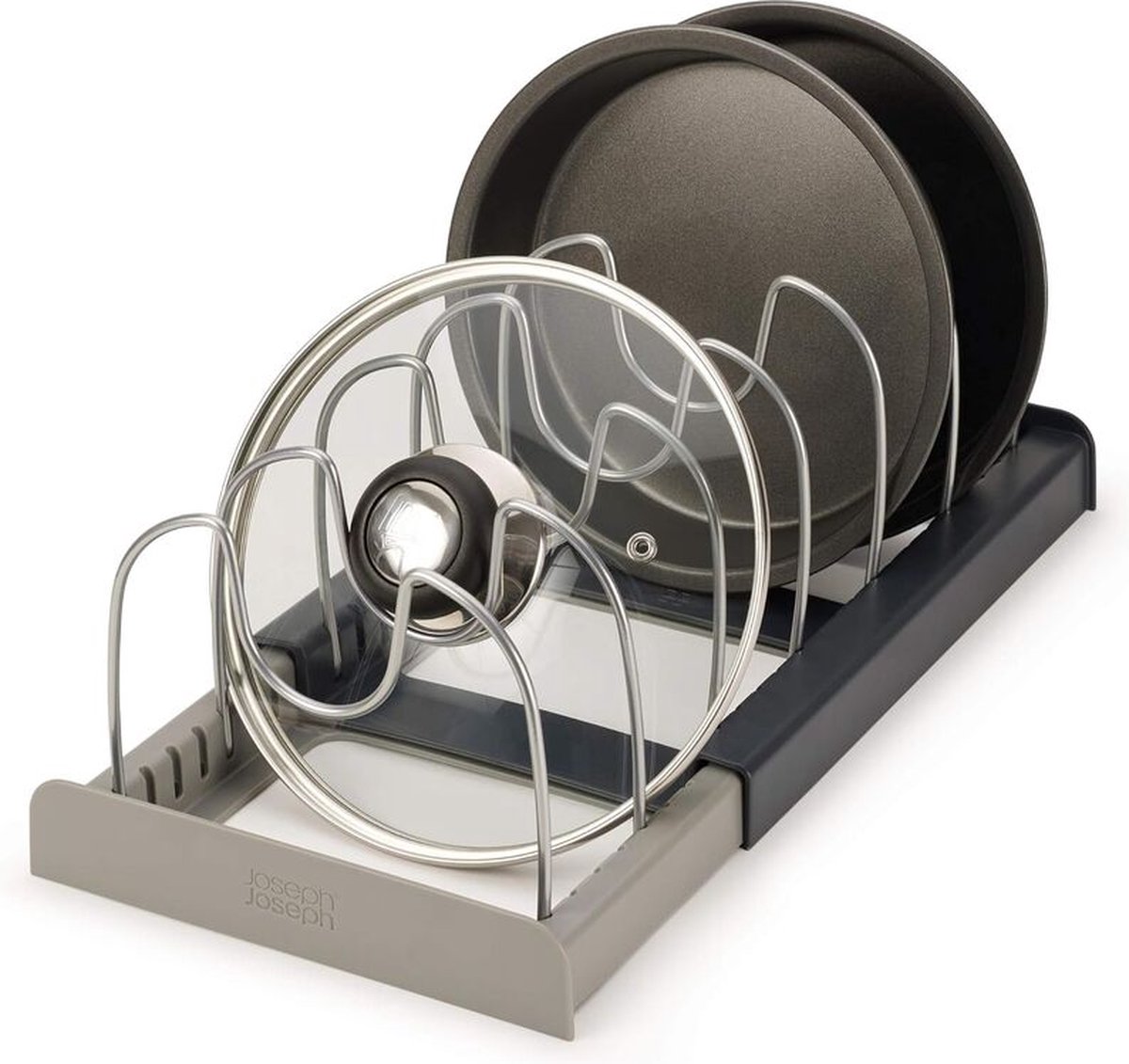 Adjustable Pot Rack - Storage Rack for 7 Pots and Pans - Kitchen Cabinet Organizer Standing - HIP+304 Stainless Steel - Black - Image 1