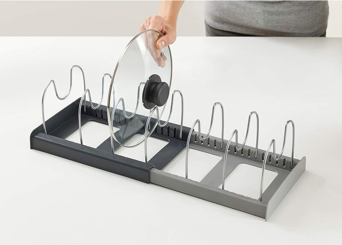 Adjustable Pot Rack - Storage Rack for 7 Pots and Pans - Kitchen Cabinet Organizer Standing - HIP+304 Stainless Steel - Black - Image 5