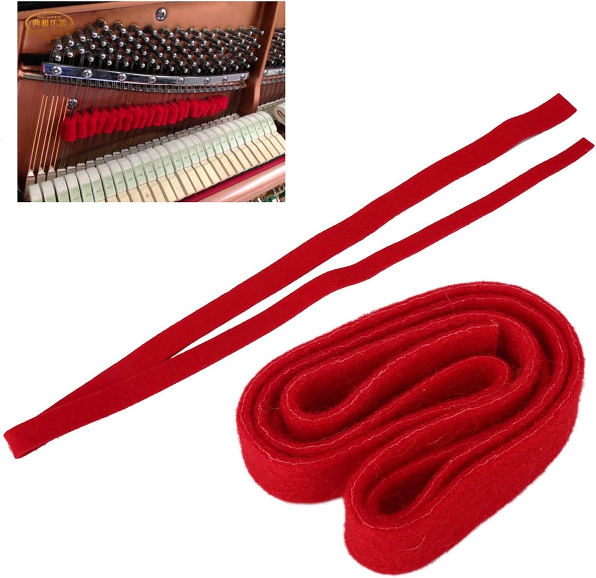 Professional Piano Tuning Kit - Set of 6 - 1x Piano Tuning Hammer, 2x Long Dampers, 2x Short Mutes with Handle, 1x Temperament Strip - Piano Tuner Tool - Professional Metal Rubber Tuning Mute Kit - Blue - Image 3