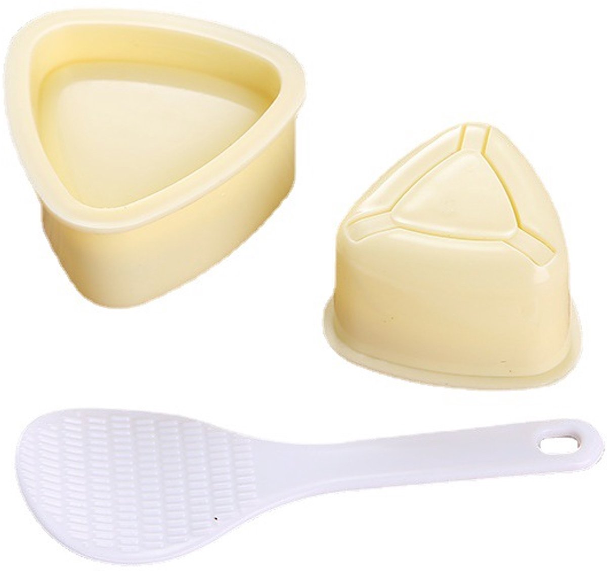 2-Piece Set - Onigiri Mold - Onigiri Mould - Onigiri Shape - Triangular Rice Ball Mold - PP - 7*7.5*4 CM - Rice Former - Yellow - Kitchen Tools - Sushi Maker - Image 1