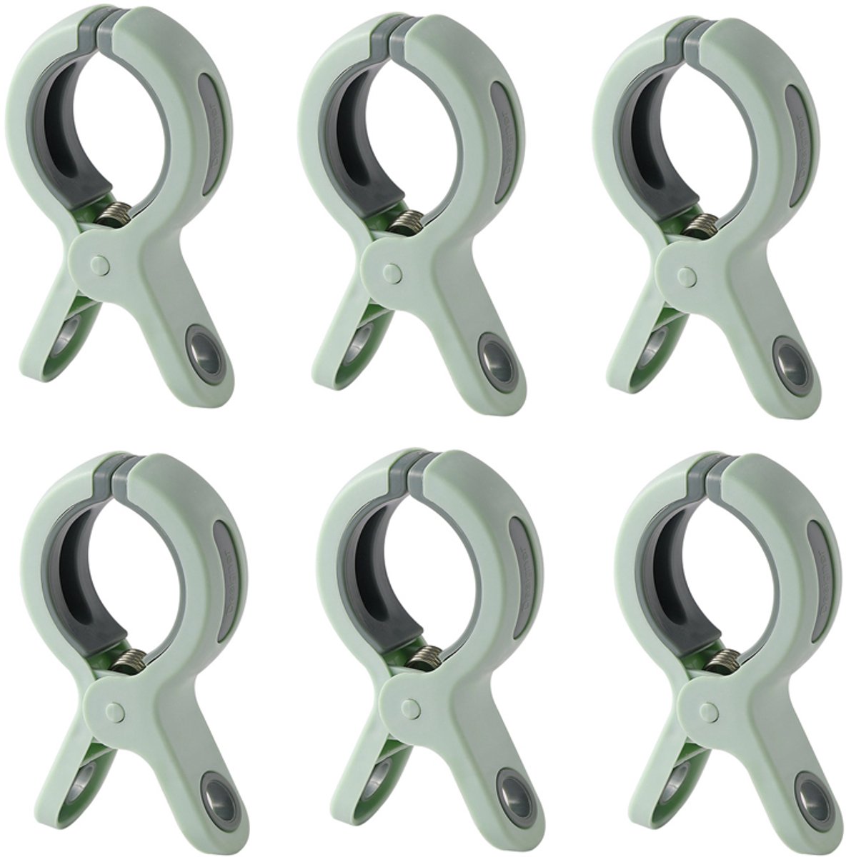 6 Pieces Beach Towel Clips - Plastic Quilt Clips - Clothes Pegs - Large Clothes Peg Towel Pegs - Windproof - Green - For daily laundry, beach towels, bath towels, bed linen and thick clothing - Image 1