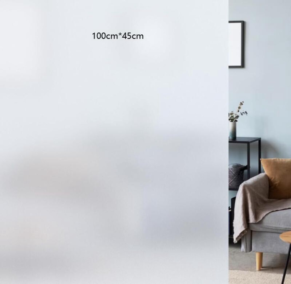 Window film - Decorative film - PVC - Anti-glare - Privacy window film - Privacy protection - Static adsorption window sticker - Suitable for windows, sliding doors, bathrooms, offices, meeting rooms - 45*100cm - Matte white - Image 2