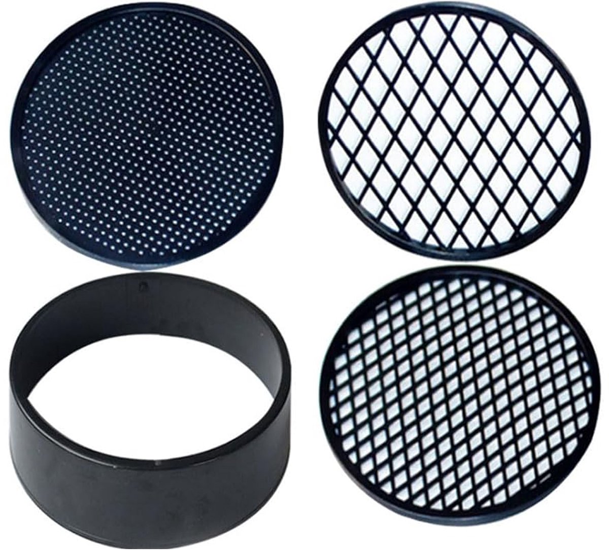 Adjustable plastic garden sieve - 4 in 1 - 12 cm - Compost sieve - Sand sieve - Round - Black - for domestic plants - Image 1