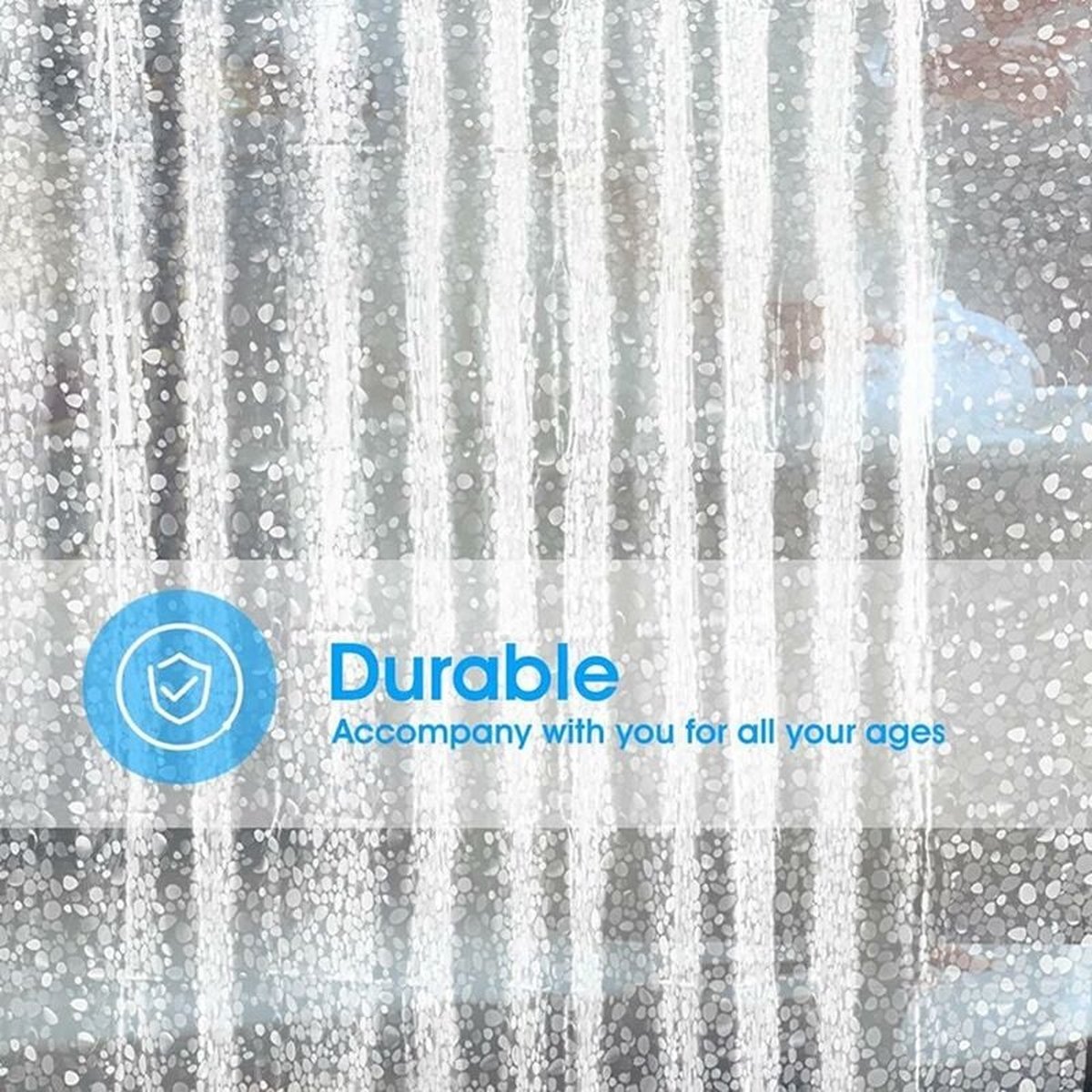 Shower curtains - 120x200cm - crystal stone pattern - PEVA - transparent shower curtain - with hooks - shower curtain - anti-mold - waterproof - Image 3