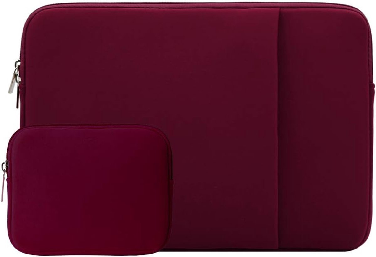 Laptop sleeve - 13 inch - 2-piece - Laptop bag - Suitable for 13 inch laptop - with extra case - Red - Image 1