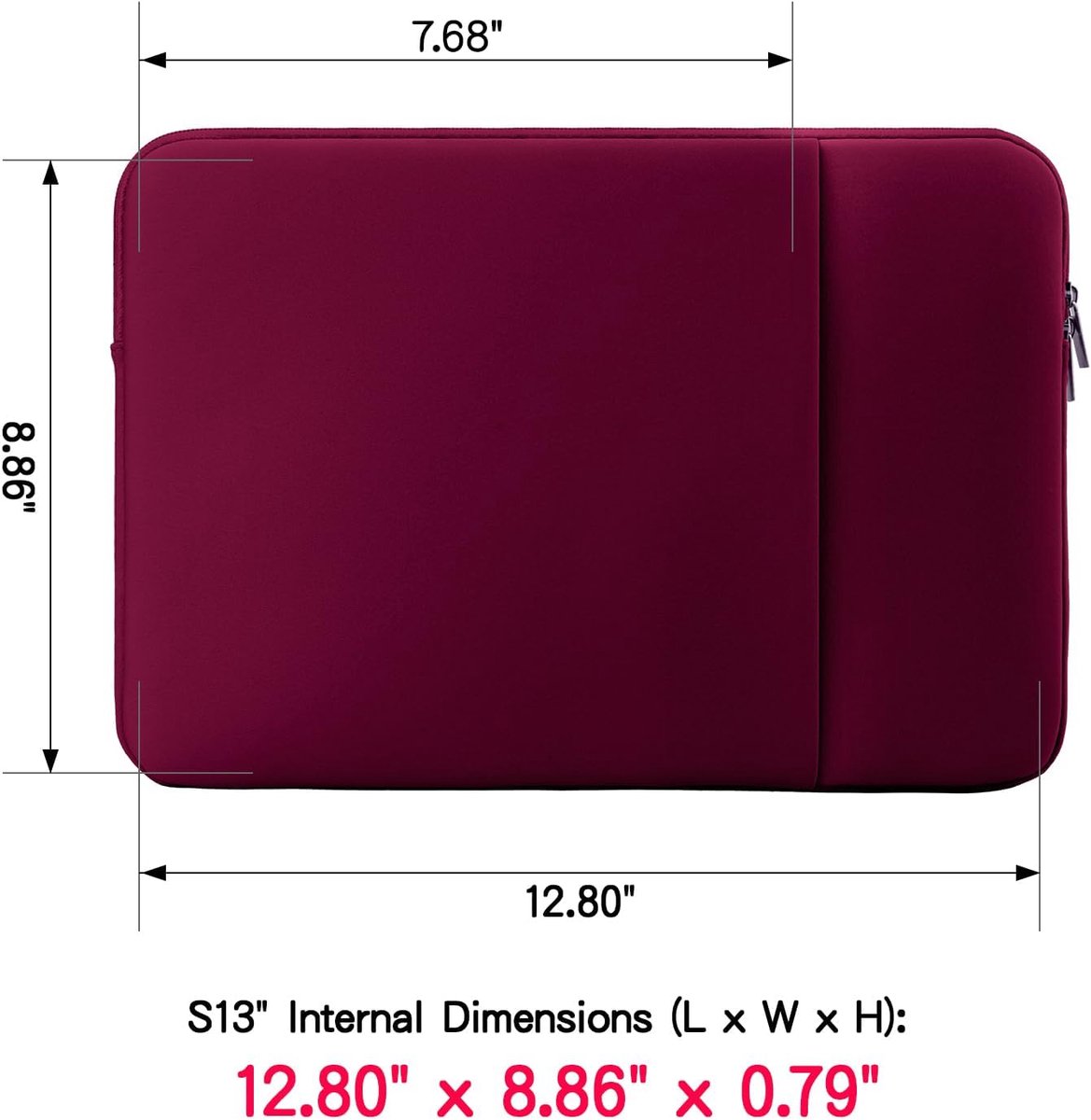 Laptop sleeve - 13 inch - 2-piece - Laptop bag - Suitable for 13 inch laptop - with extra case - Red - Image 2