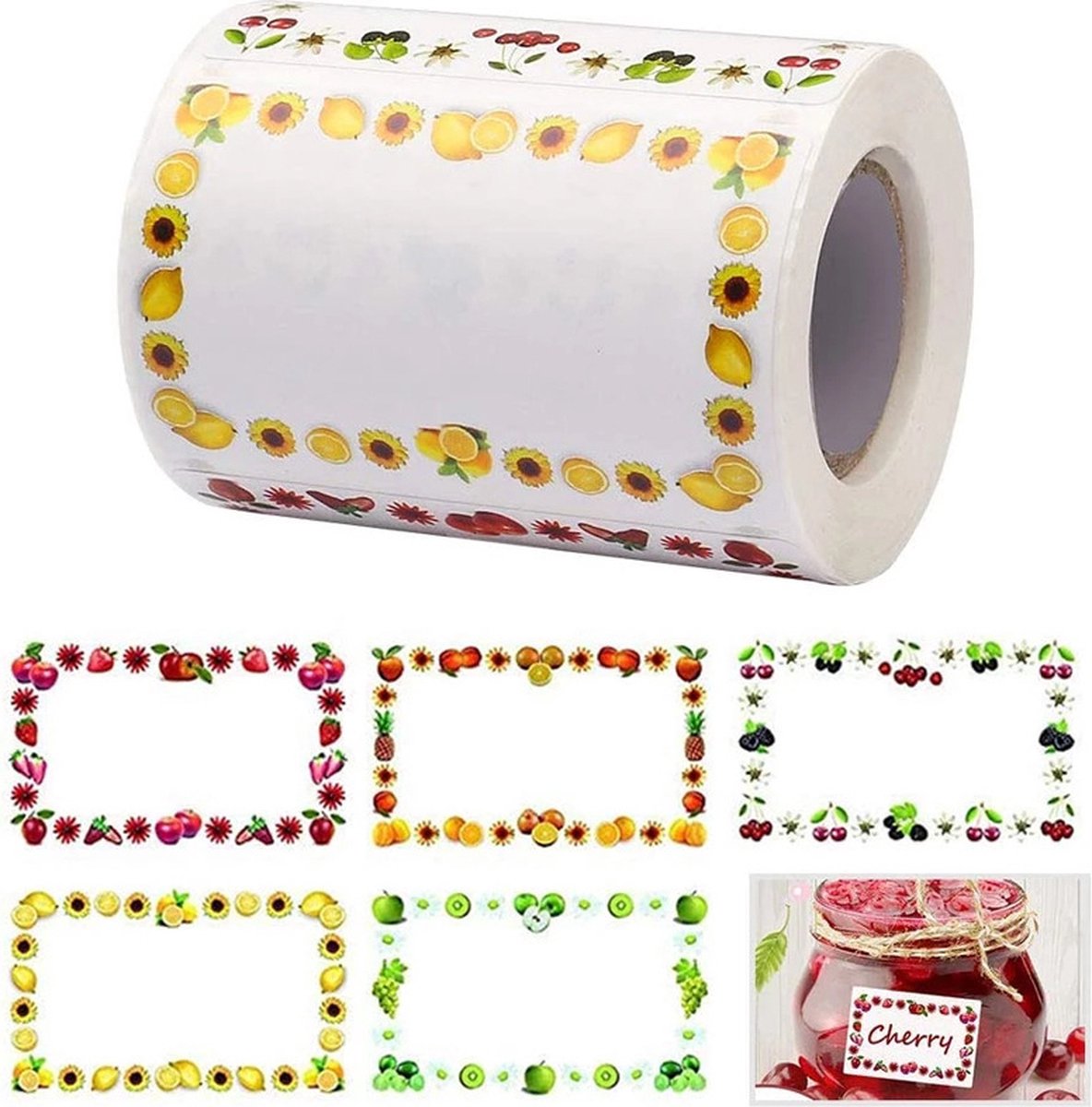 Self-adhesive jam stickers - 250 pieces - Ideal for jam jars - Labels - Kitchen label - spice jar labels - Image 1
