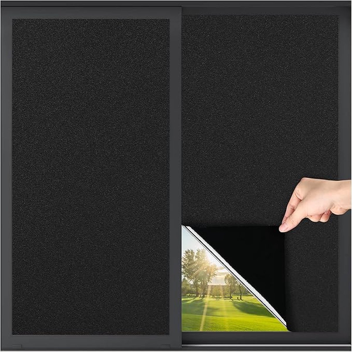 Window Film - Blackout Window Film - Blackout Window Film - Sun Protection - Anti-Peep - Adhesive Window Film - Blackout Cloth - Black - Including Squeegee - Easy Installation - Window Sticker - 45x100cm - Supplied with Self-Adhesive Backing - Image 1