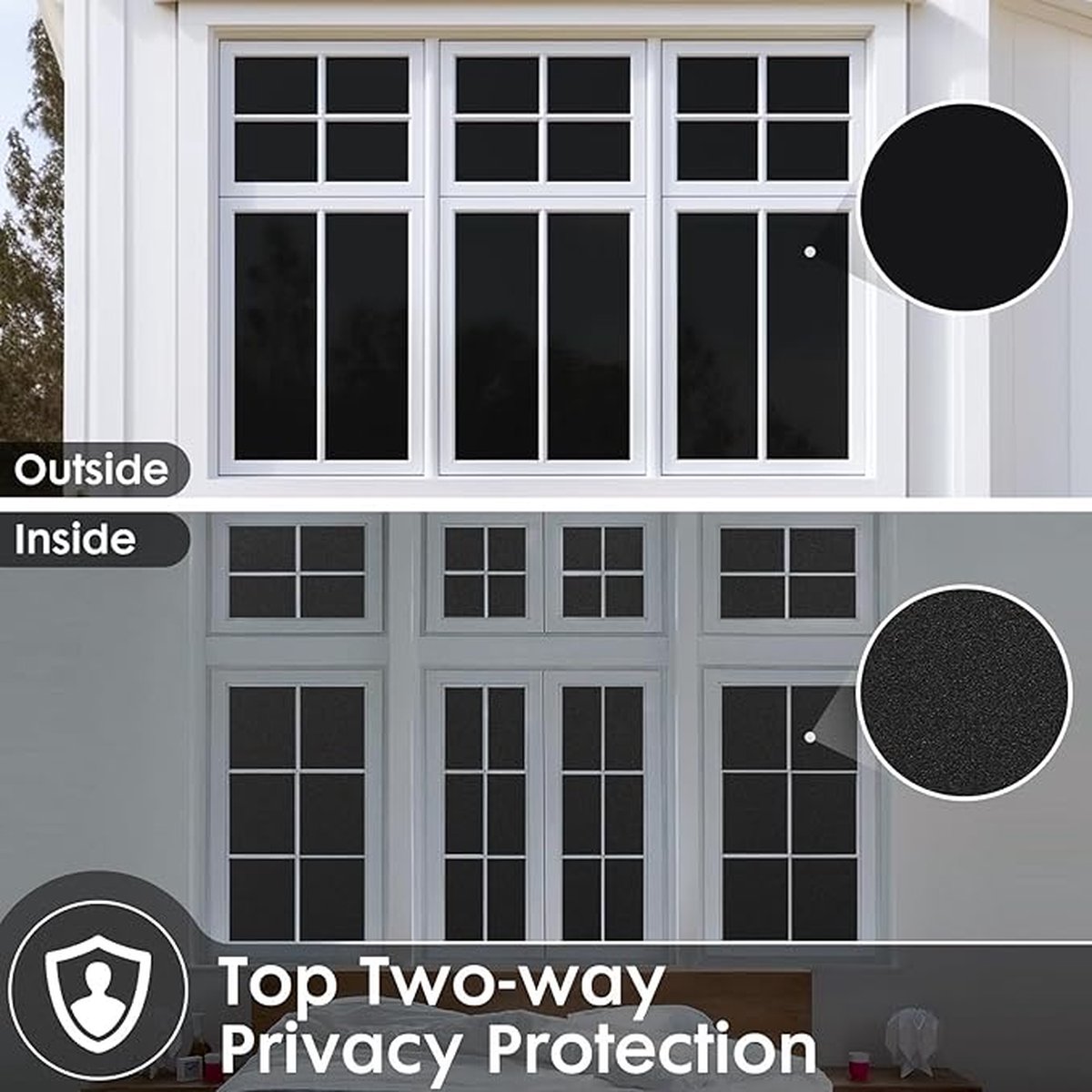 Window Film - Blackout Window Film - Blackout Window Film - Sun Protection - Anti-Peep - Adhesive Window Film - Blackout Cloth - Black - Including Squeegee - Easy Installation - Window Sticker - 45x100cm - Supplied with Self-Adhesive Backing - Image 4
