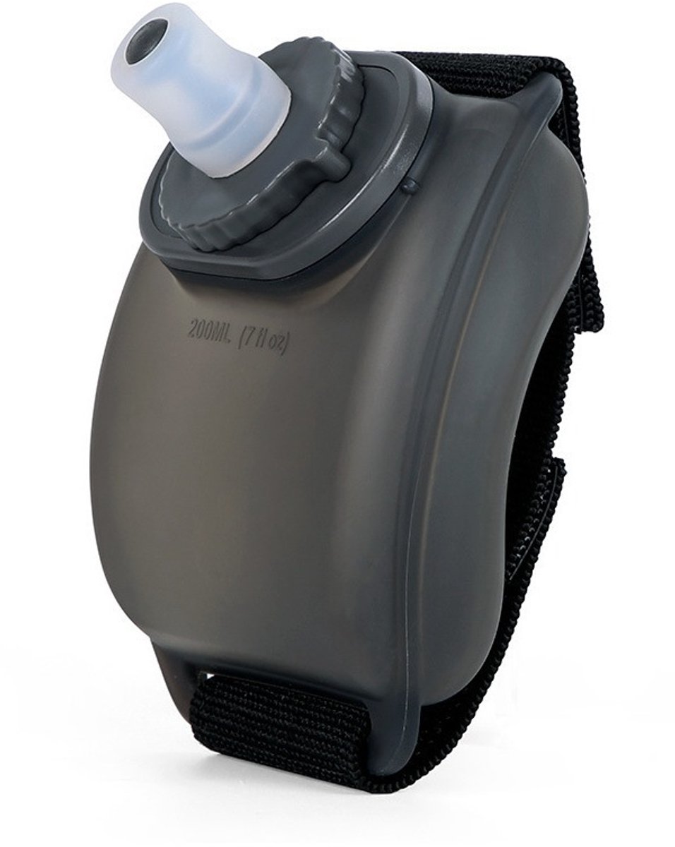 Wrist water bottle, sports cup, 200ml, silicone, hands-free, black - Image 1