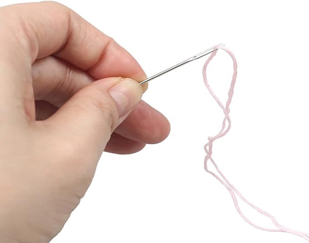 Needles with Eye Set - 9 pieces - 3 Sizes - Knitting Needles - Open Eye Needles - Large Eye Sewing Needles - Embroidery Thread Needle - Size 5.2 cm 6 cm 7 cm - Carbon Steel - Silver - for Handmade Yarn - Image 3