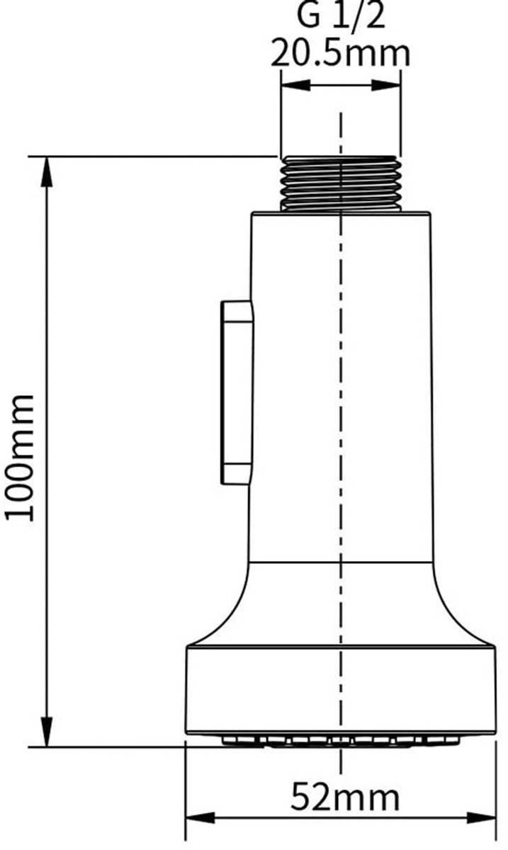 Extendable faucet head - Kitchen faucet head - Spray head - Faucet connector - Faucet attachment - Universal G1/2 - Faucet extension - 2-function - ABS chrome plated - silver - 100*52*52mm - Image 5