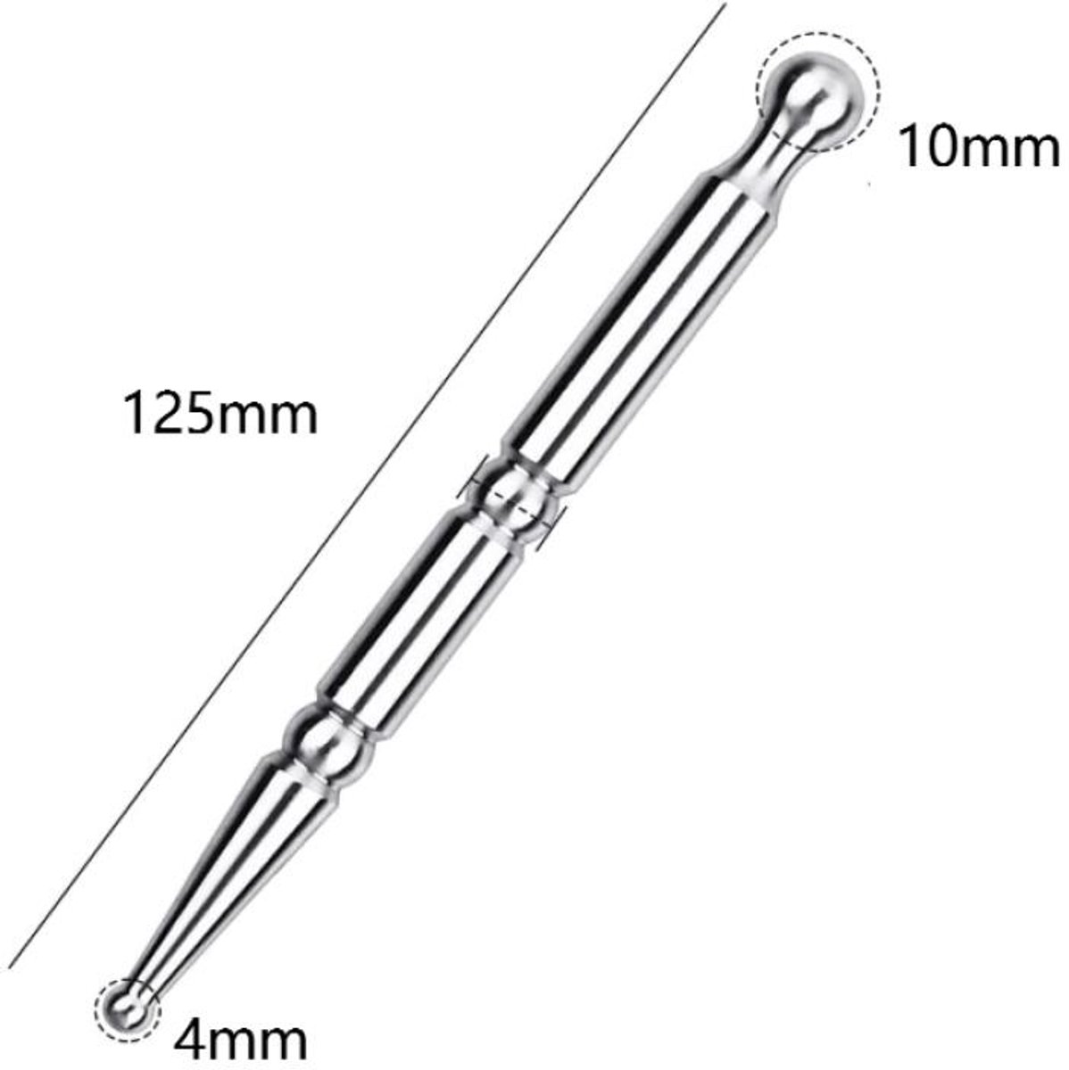 Pressure point pen - Trigger point acupressure pen - Stainless steel - Acupuncture rod - Meridian dredging rod - Manual - For back, shoulders, legs - 125*12mm - Silver - Image 5
