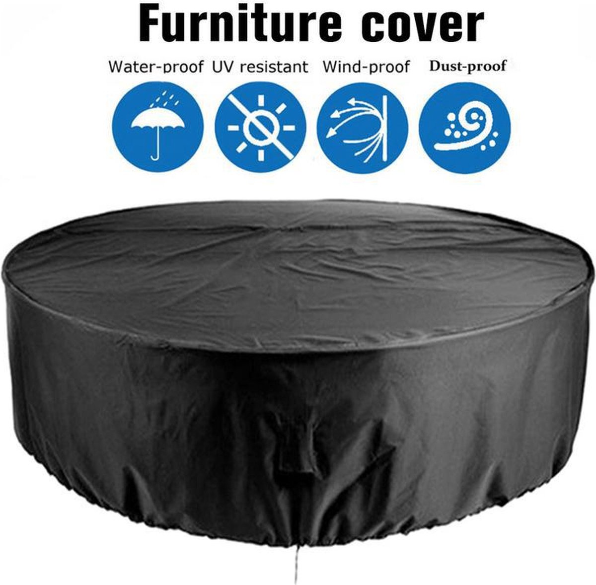 Garden furniture cover - Garden table cover - furniture covers - garden table cover - round garden furniture cover - waterproof garden furniture covers - 120 x 75 cm - Waterproof - Windproof - Dustproof - Anti-UV - round - 210D Oxford cloth - black - for - Image 5