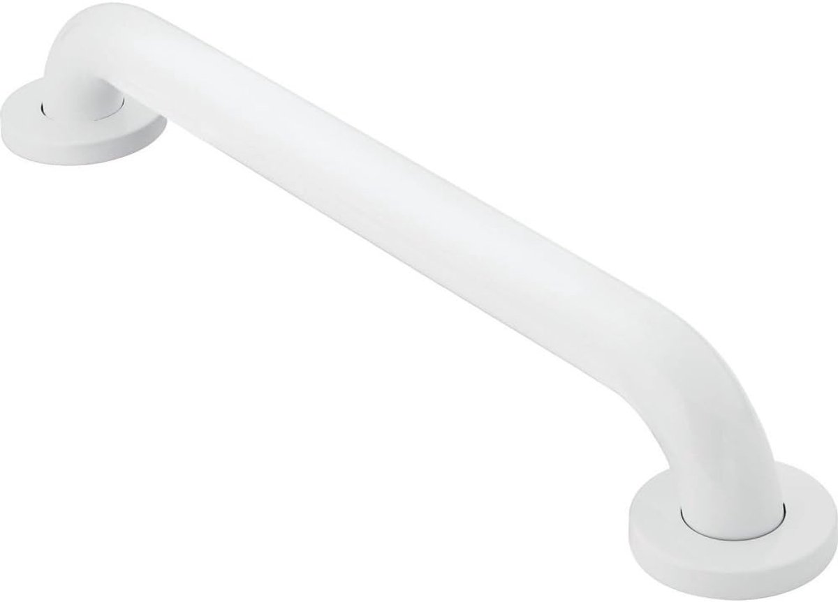 Toilet support rail - bath support - shower support - Grab rail wall support for bathroom, shower, toilet - 40 cm - Wall support - white - metal - Stainless steel - Image 1
