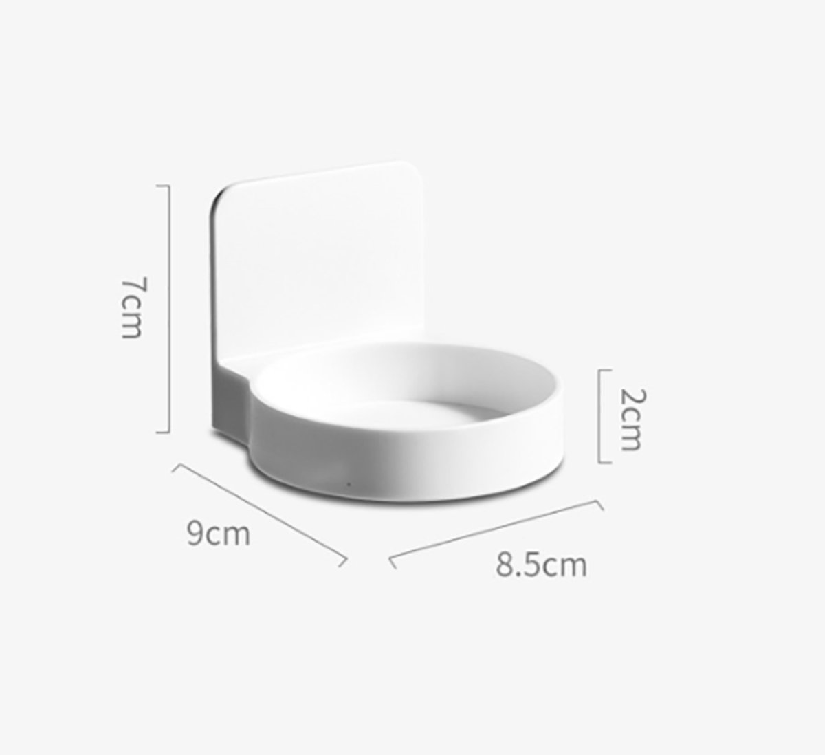 Cup holder - 2 pieces - Cup holder Bathroom - Wall mounted - Self-adhesive - Bathroom shelf - Bathroom rack - White - For placing soap dispensers, mouthwash cups, spice bottles, etc. - Image 5