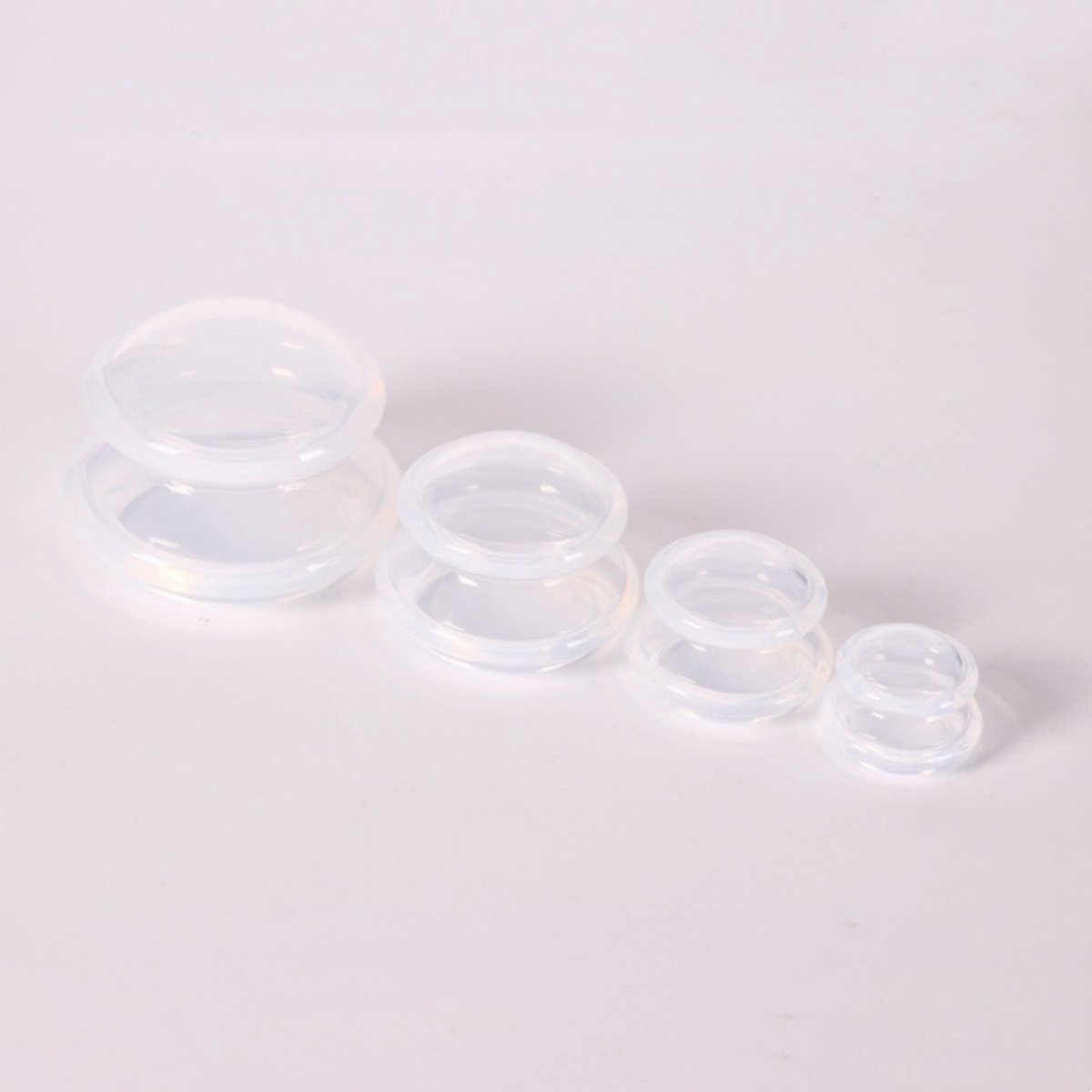 4 pieces silicone cups - Cupping cups - Cupping Set - Cellulite Cups - Cupping For Cellulite - vacuum cup - For reducing cellulite anti-aging relieves pain and joints for buttocks, neck, body - Transparent - Image 1