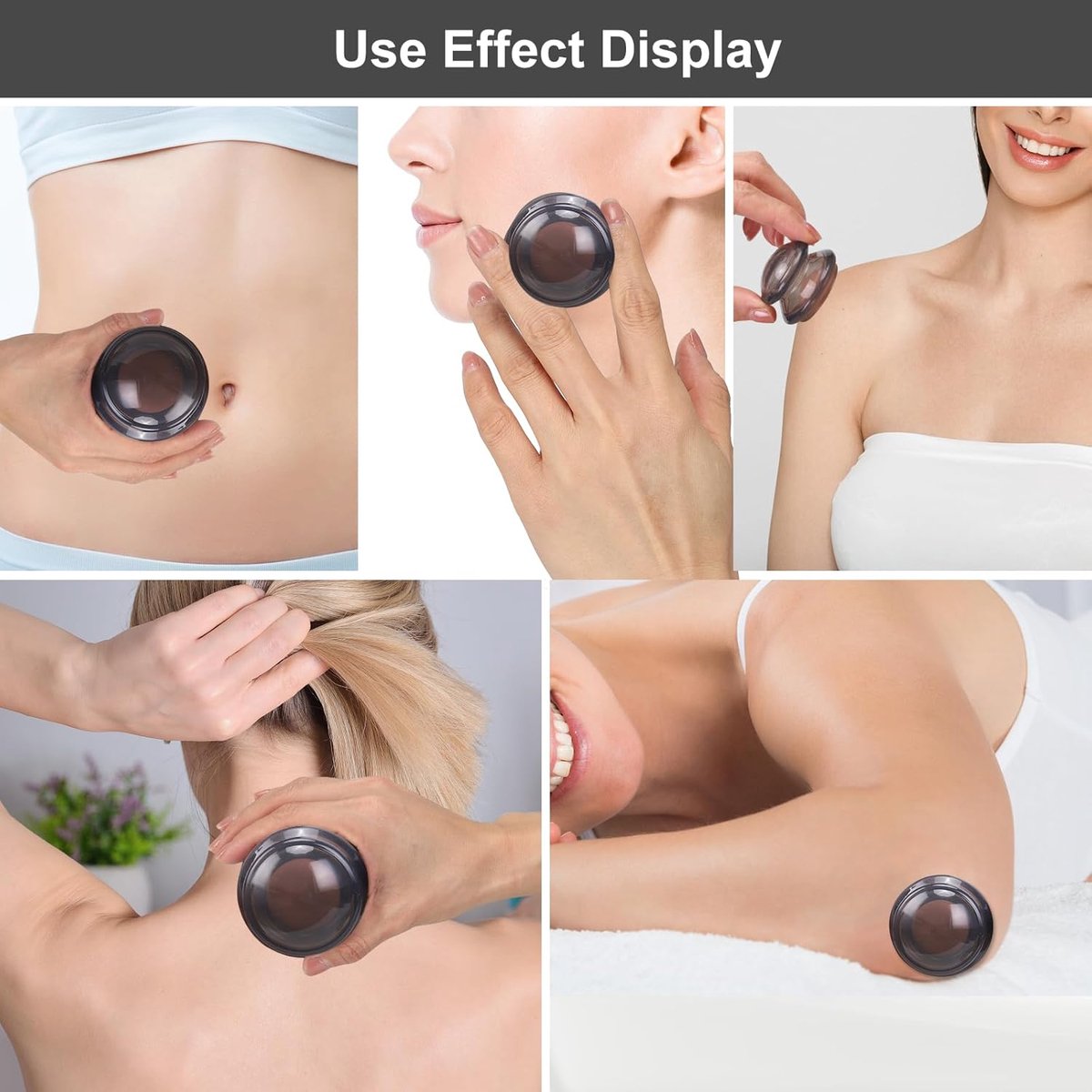 4-piece Cupping cup - Cupping cups - silicone cups - Cupping Set - Cupping For Cellulite - vacuum cup - For reducing cellulite anti-aging relieves pain and joints for buttocks, neck, body - blue - Image 5