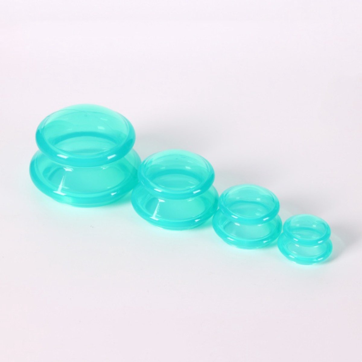 4 pieces silicone cups - Cupping cups - Cupping Set - Cellulite Cups - Cupping For Cellulite - vacuum cup - For reducing cellulite anti-aging relieves pain and joints for buttocks, neck, body - Green - Image 1