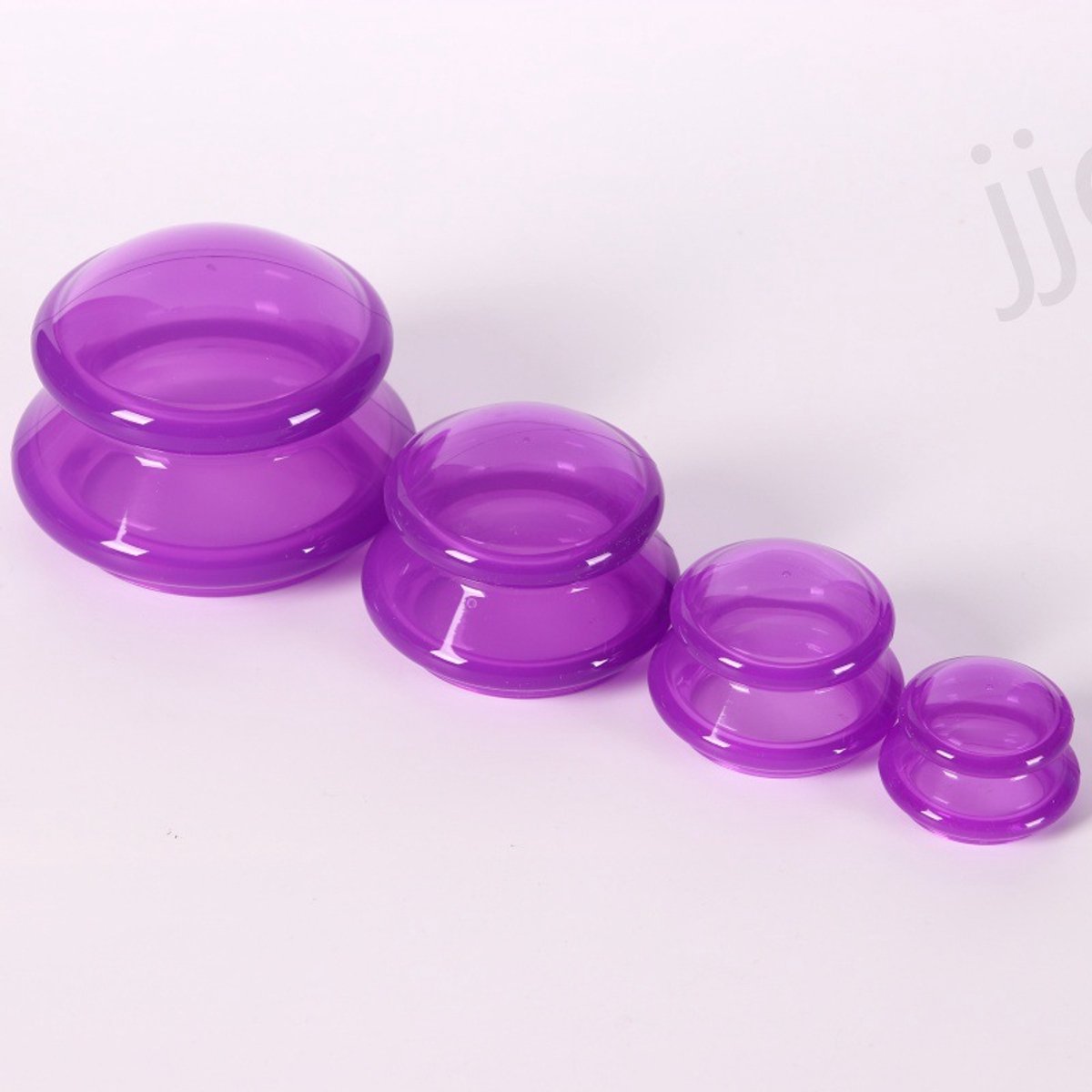 4-piece Cupping cup - Cupping cups - silicone cups - Cupping Set - Cupping for Cellulite - vacuum cup - For reducing cellulite, anti-aging, relieves pain and joints for buttocks, neck, body - Purple - Image 1