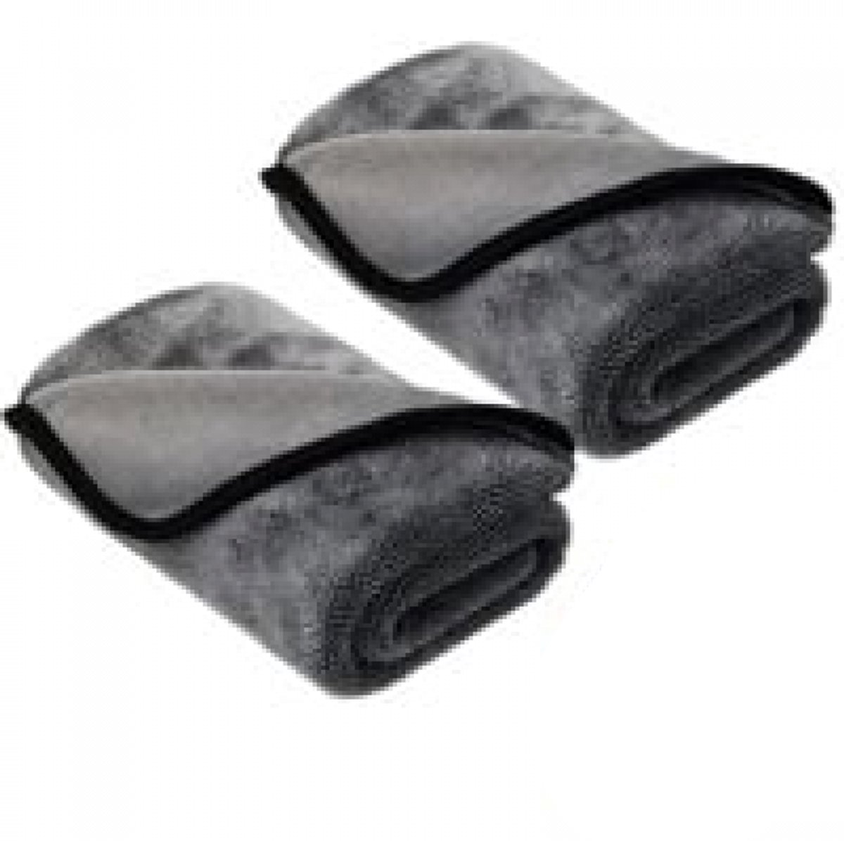2 pieces - Microfiber cloth - drying towel - drying towel - Drying cloth - Cleaning towels - 40*40 cm - 600 g/m² - gray - Absorbent - for shower, bathroom and car washing - Image 1