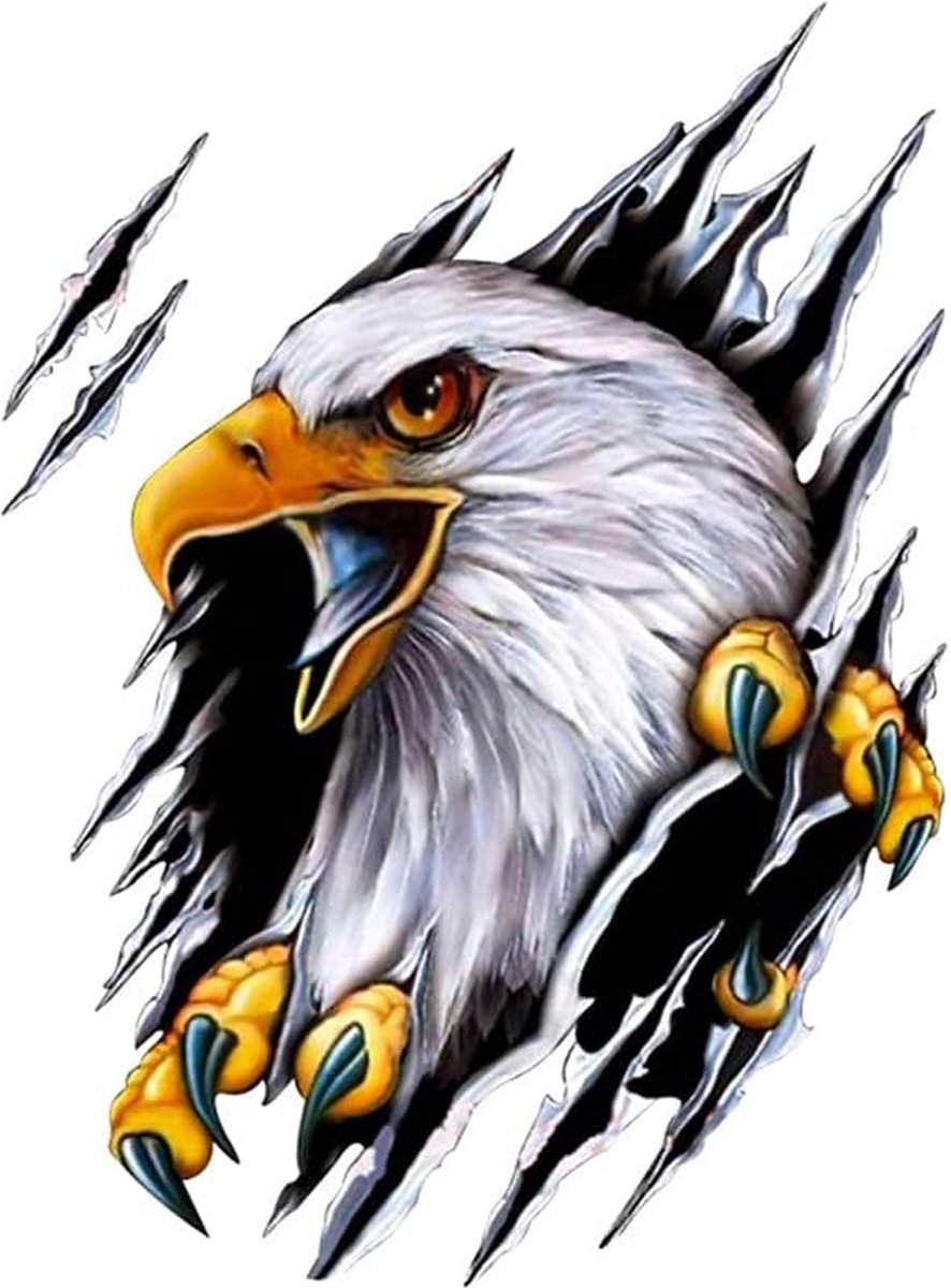 Car sticker - Eagle sticker - 2 pieces - 18*24 cm - Sports car stickers - UV and waterproof - adhesive stickers - Sports car stickers - Laptop stickers - animal sticker - for body hood home decoration creative car sticker - One left and one right - Image 1