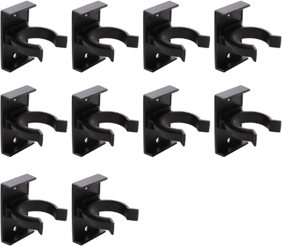 10 pieces - Skirting Clips - Kitchen Plinth Hooks - Kitchen Plinth Clips - for Kitchen Frames Fastening - black - plastic - for cabinet legs with a diameter of 2.6-2.8 cm - for sofa, table, bed, cabinet - Image 1