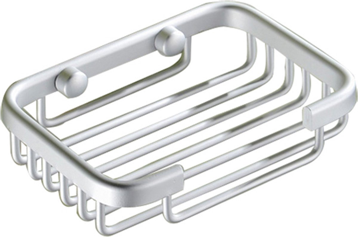 Soap Holder - Soap Dishes for Bathroom-Space Aluminum-Soap Basket Storage Racks-Soap Dish Holder Wall Mounted-Soap Holder-Soap Dish-Silver-Screw Drill Installation With Screws-For Storage Soap Sponge Brush - 8.5*13.5*3.5cm - Image 1