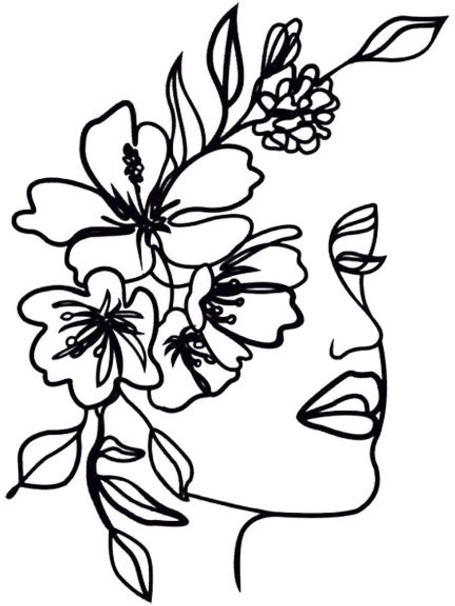 Wall decoration - Wall decoration - Garden decoration - Home accessories - 30*40.4 cm - Living room decoration - black - Line art - wall decoration - metal - Image 1