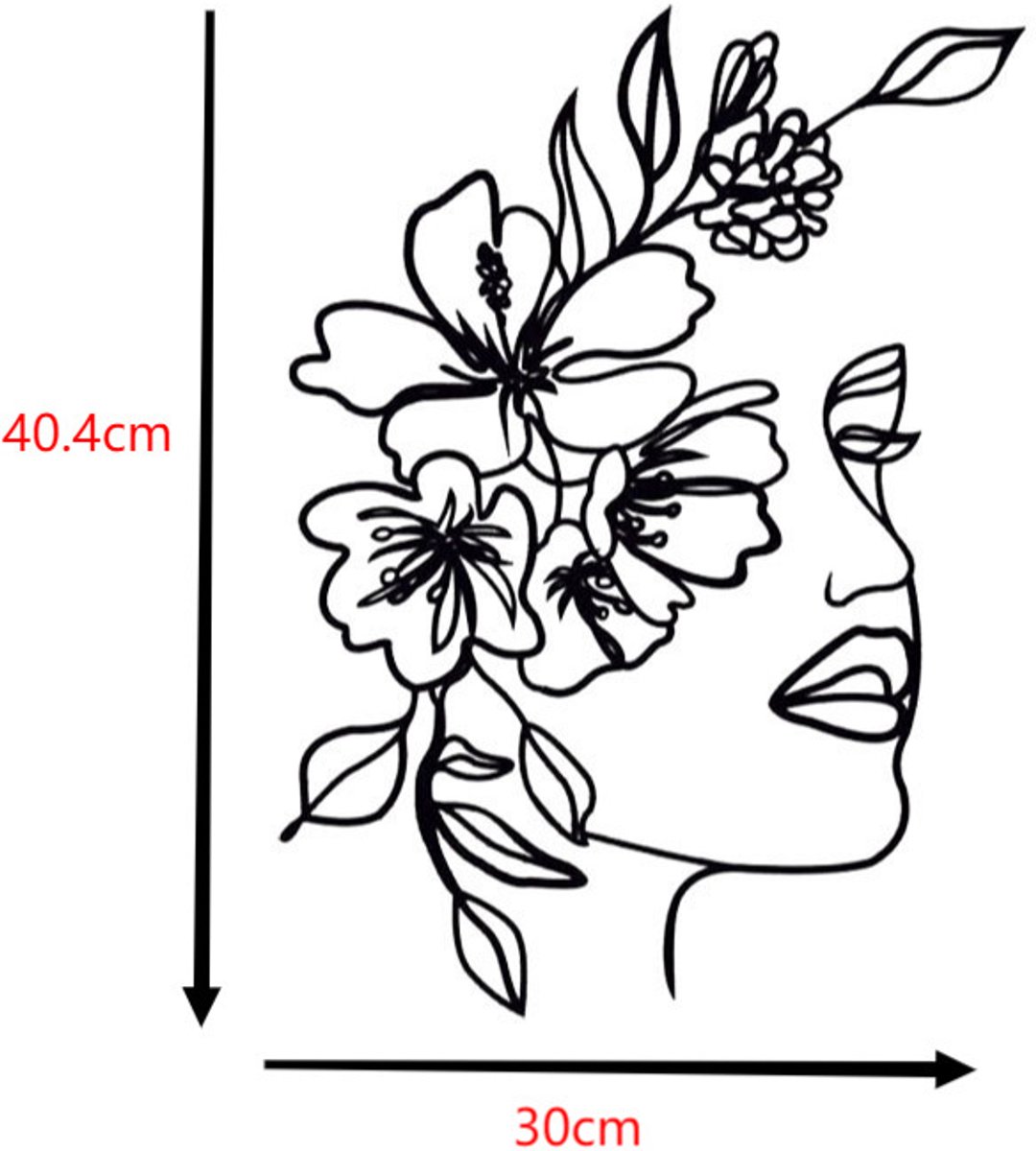 Wall decoration - Wall decoration - Garden decoration - Home accessories - 30*40.4 cm - Living room decoration - black - Line art - wall decoration - metal - Image 3